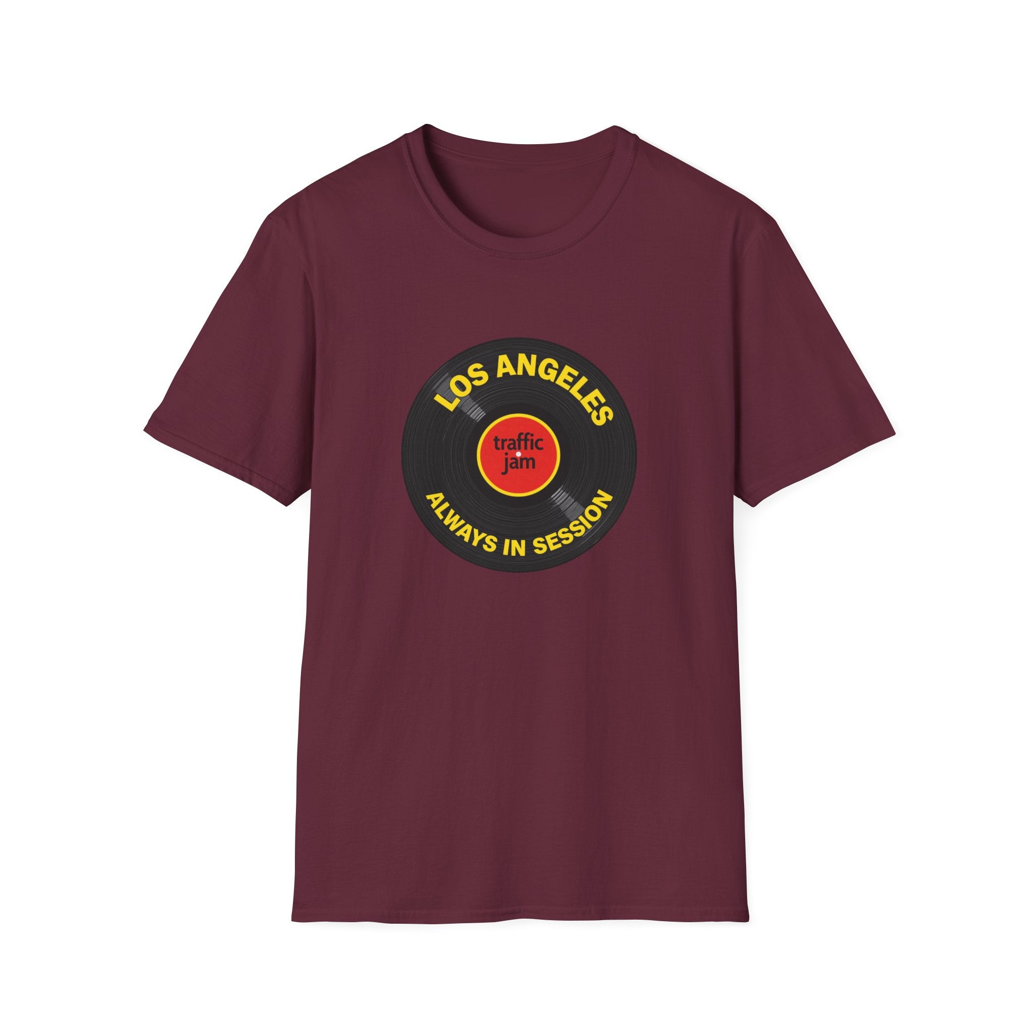 T-Shirt — Los Angeles Traffic Jam Vintage Record Design (“Always In Session”)
