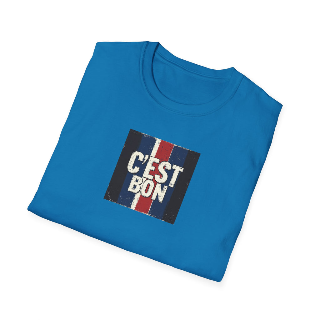 C'est Bon French Flag Stripe T-Shirt | Retro French Phrase Tee