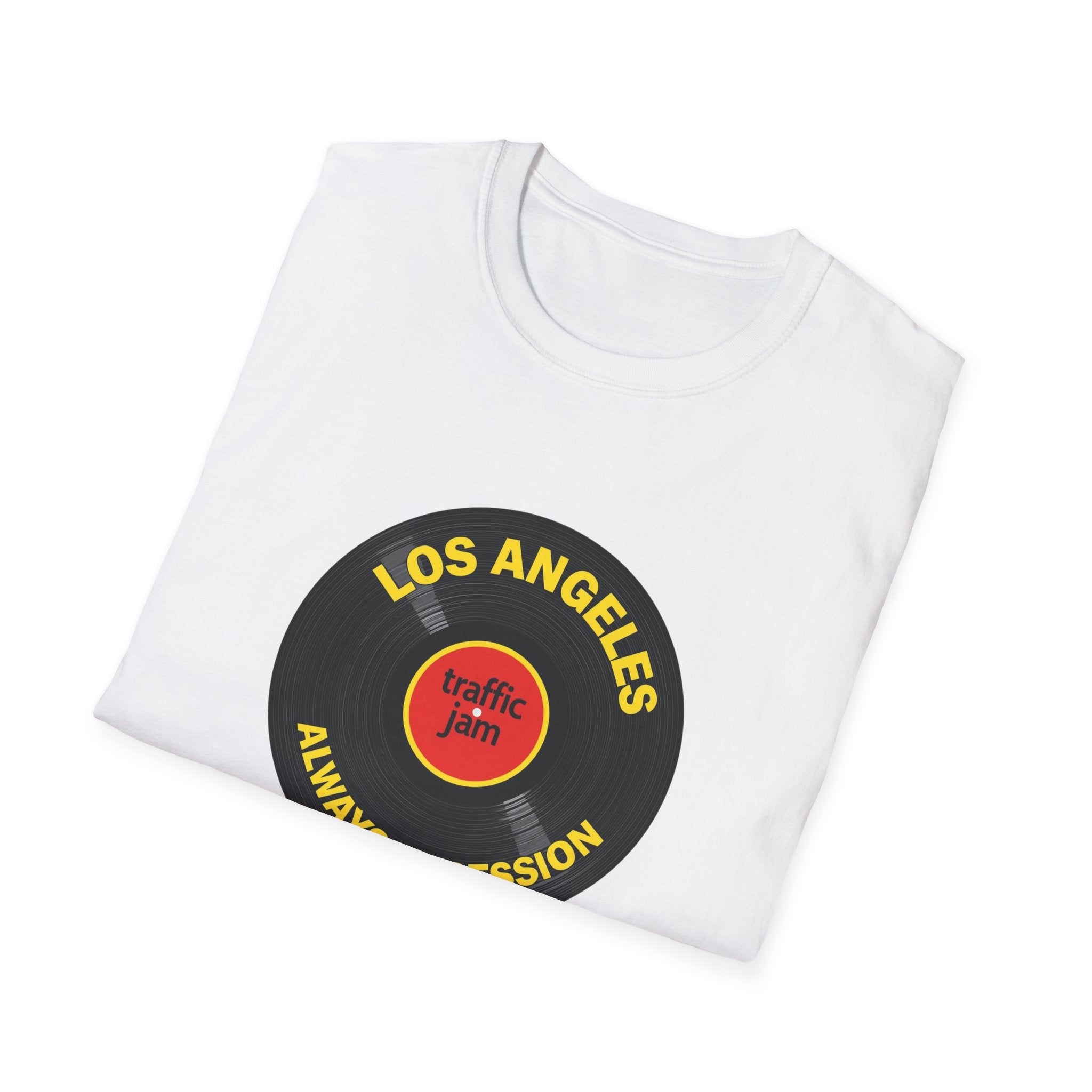 T-Shirt — Los Angeles Traffic Jam Vintage Record Design (“Always In Session”)