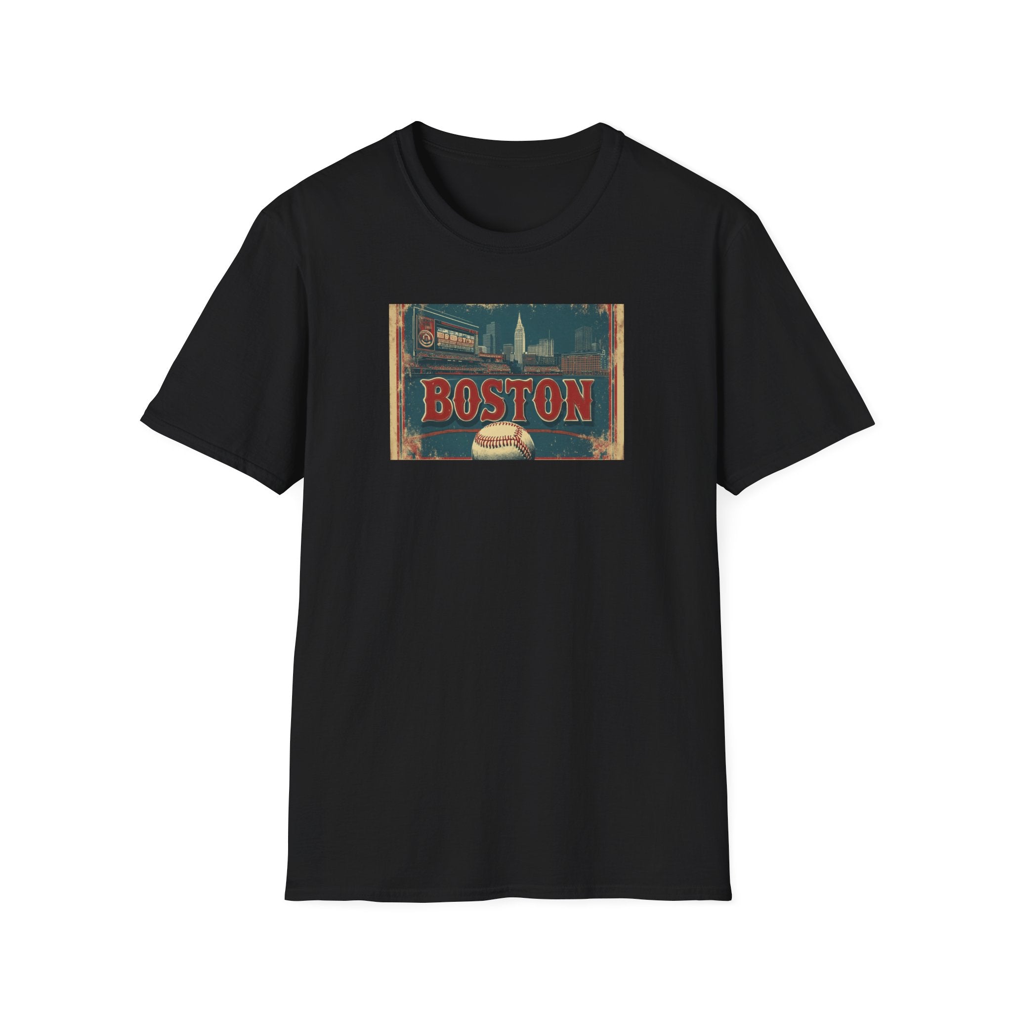 Vintage Boston postcard T-Shirt | city skyline, retro travel design