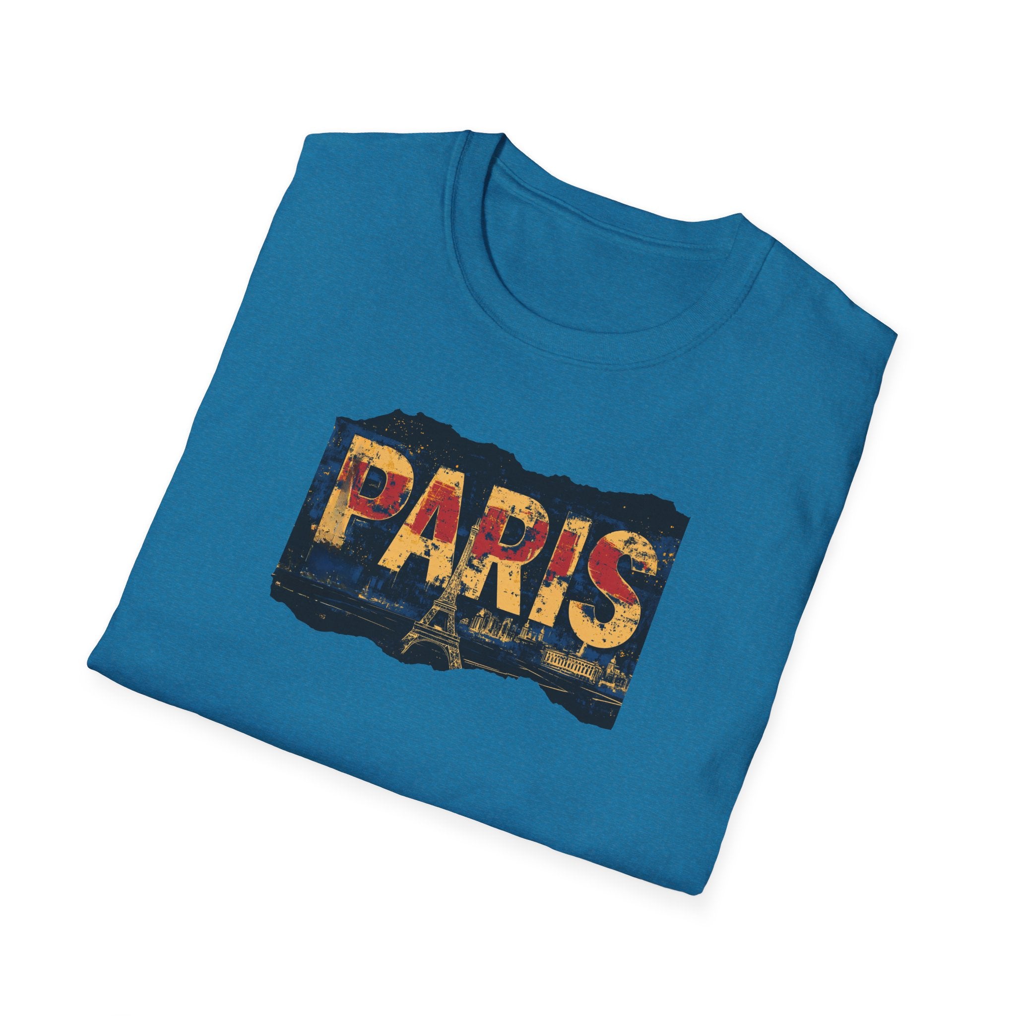 Paris Skyline Graphic T-Shirt | Vintage Textured Paris Design