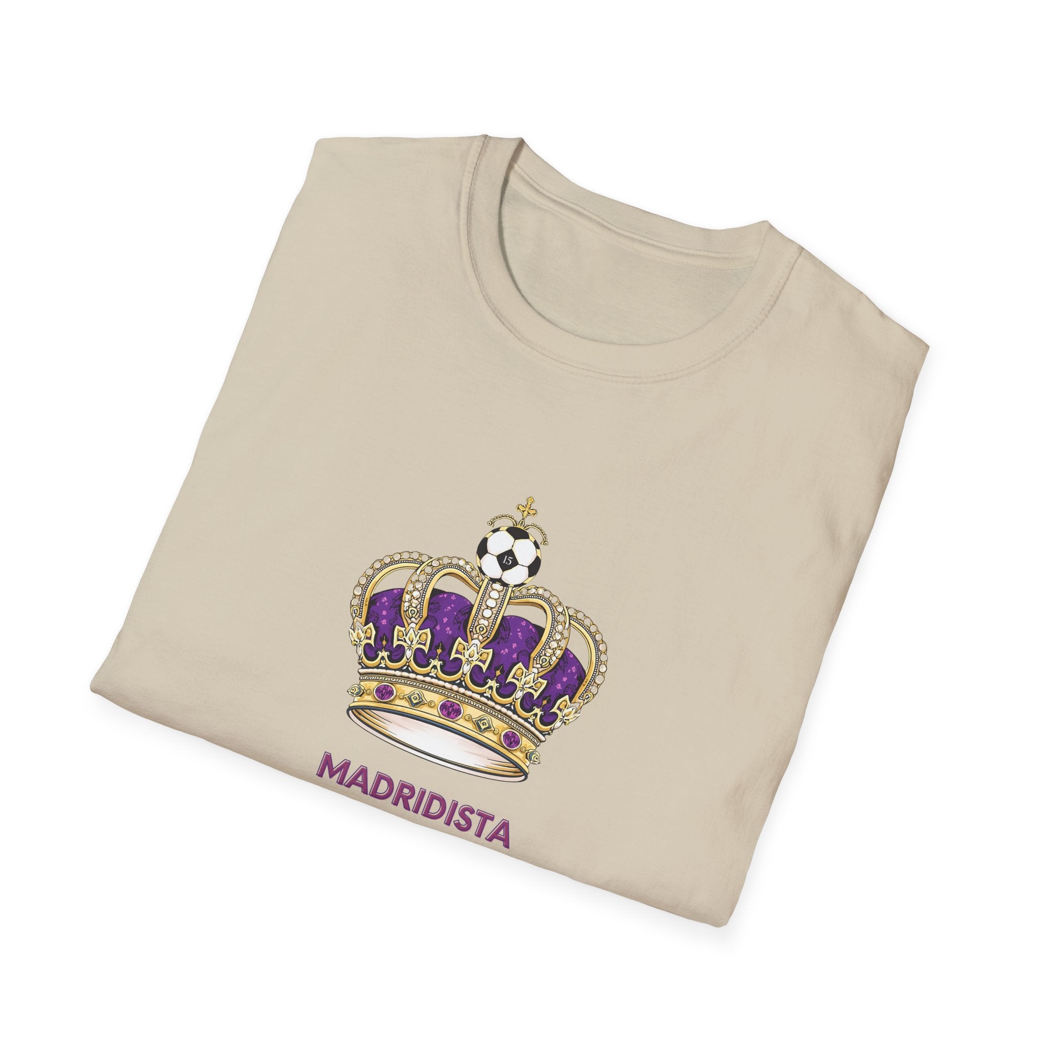 Madridista Crown T-Shirt | Soccer Fan Tee, Royal Purple Gold Crest