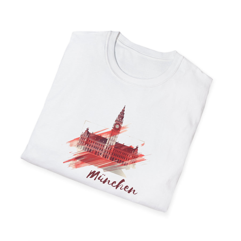 Munchen skyline brushstroke T-Shirt | Munich cityscape souvenir