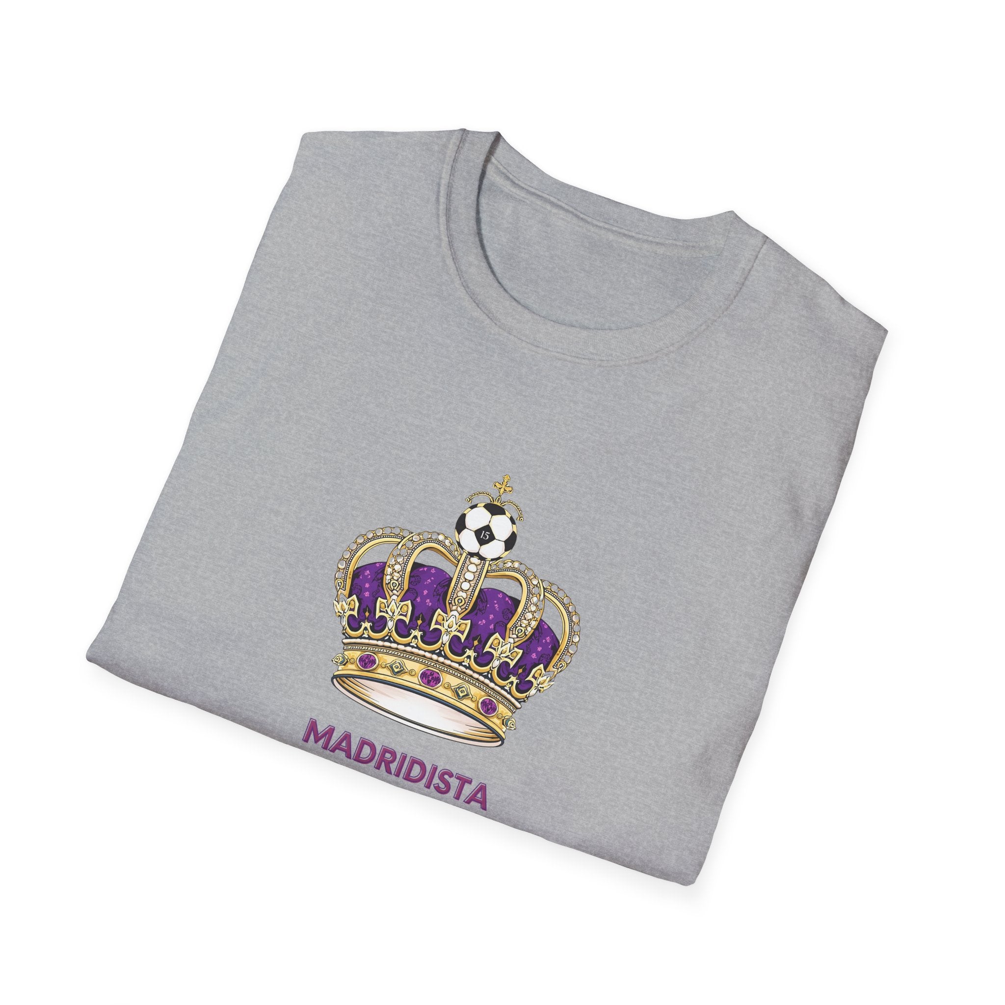 Madridista Crown T-Shirt | Soccer Fan Tee, Royal Purple Gold Crest