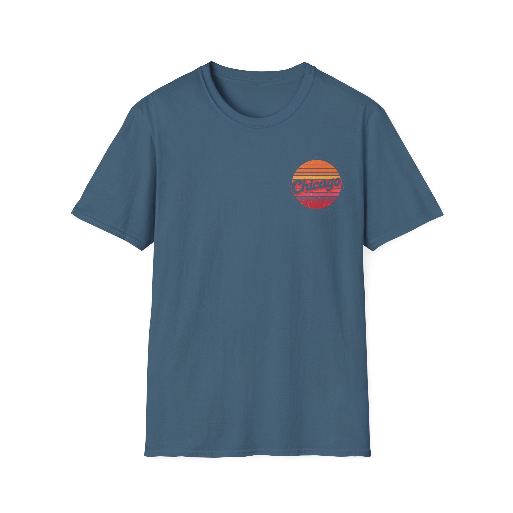 Chicago Retro Sunset T-Shirt | Vintage City Logo Tee