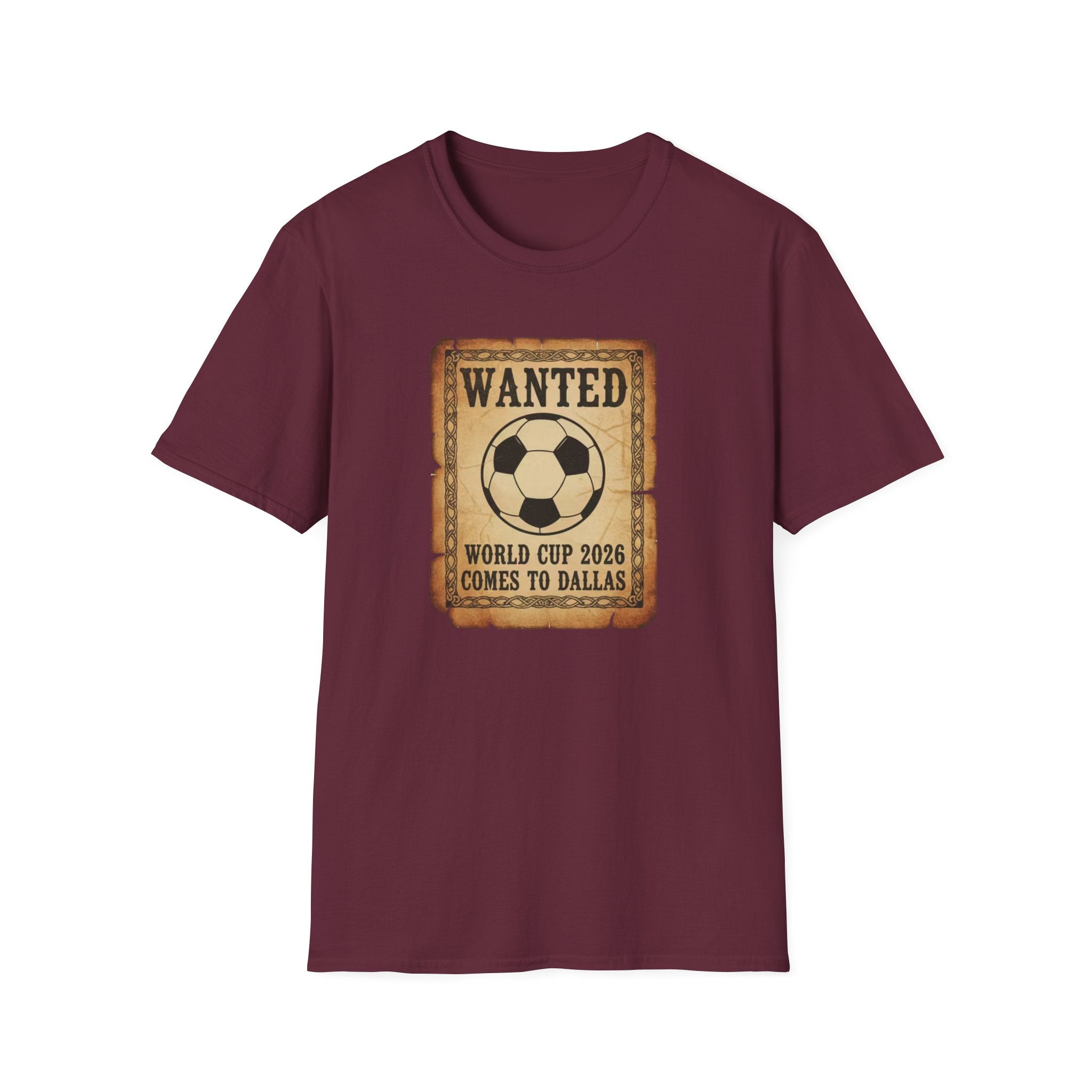 Wanted Soccer Poster T-Shirt — World Cup 2026 Comes to Dallas