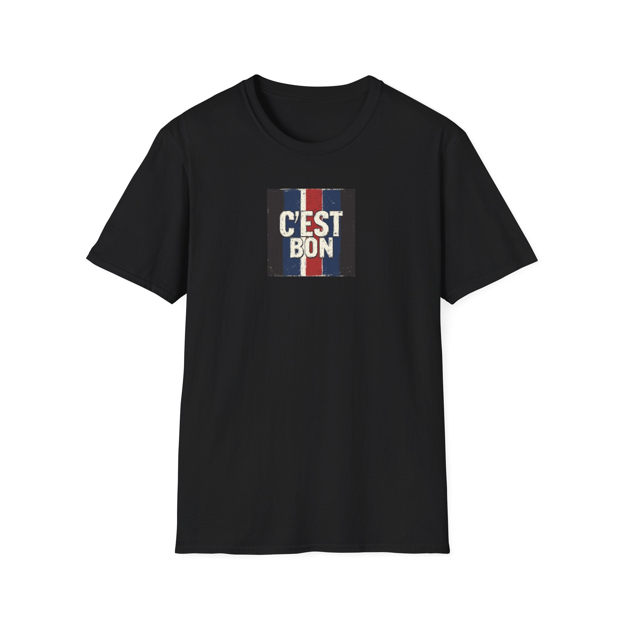 C'est Bon French Flag Stripe T-Shirt | Retro French Phrase Tee