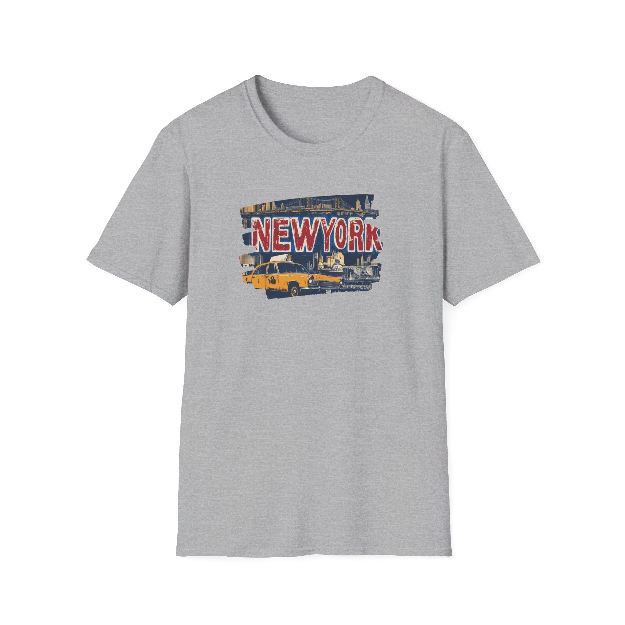 New York Taxi Skyline T-Shirt | NYC vintage cab illustration