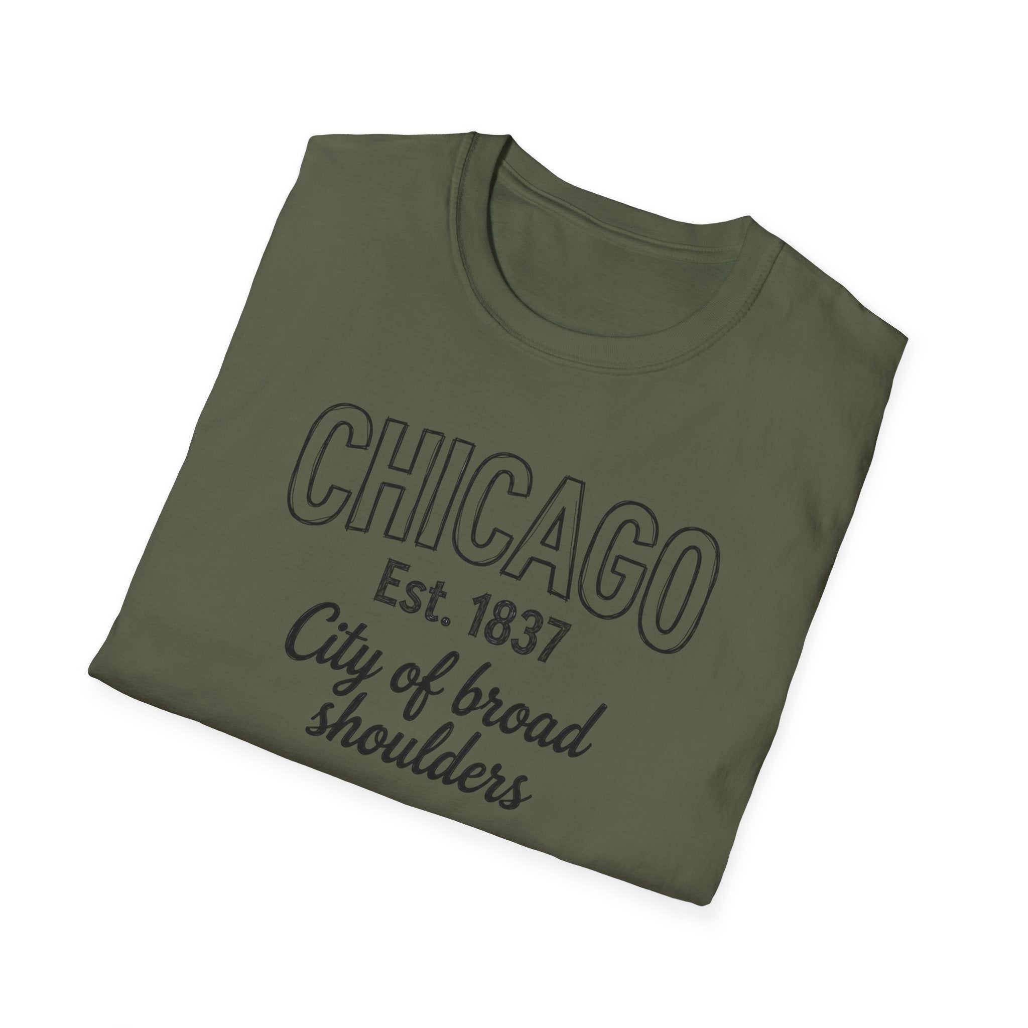 Chicago "City of Broad Shoulders" T-Shirt — Est. 1837 Vintage City Tee