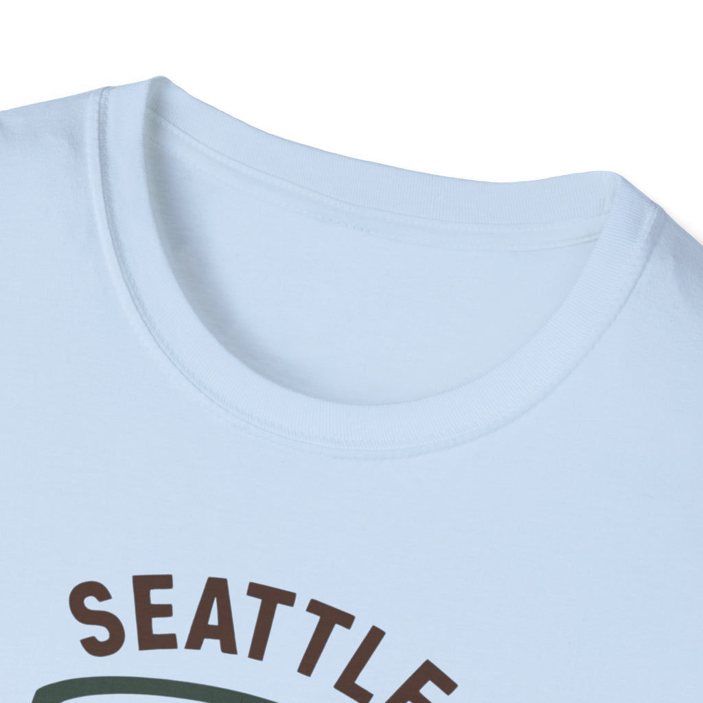 Seattle Coffee City T-Shirt — "This City Runs on Caffeine and Chaos"