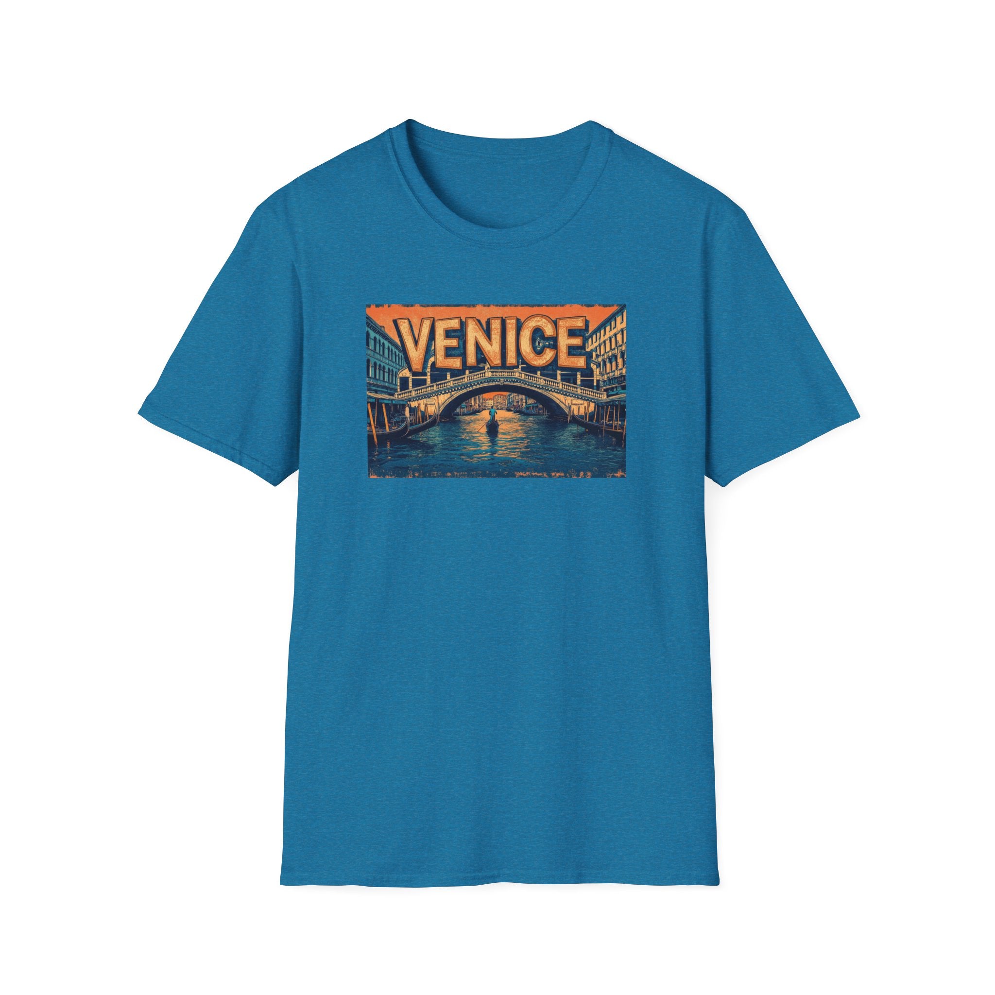 Venice Vintage Canal Poster T-Shirt | Gondola Bridge Italy Travel Tee