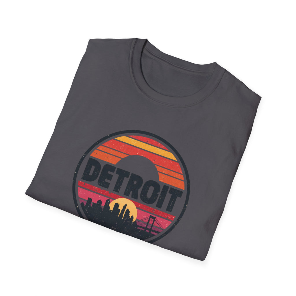 Detroit Skyline Retro Sunset T-Shirt