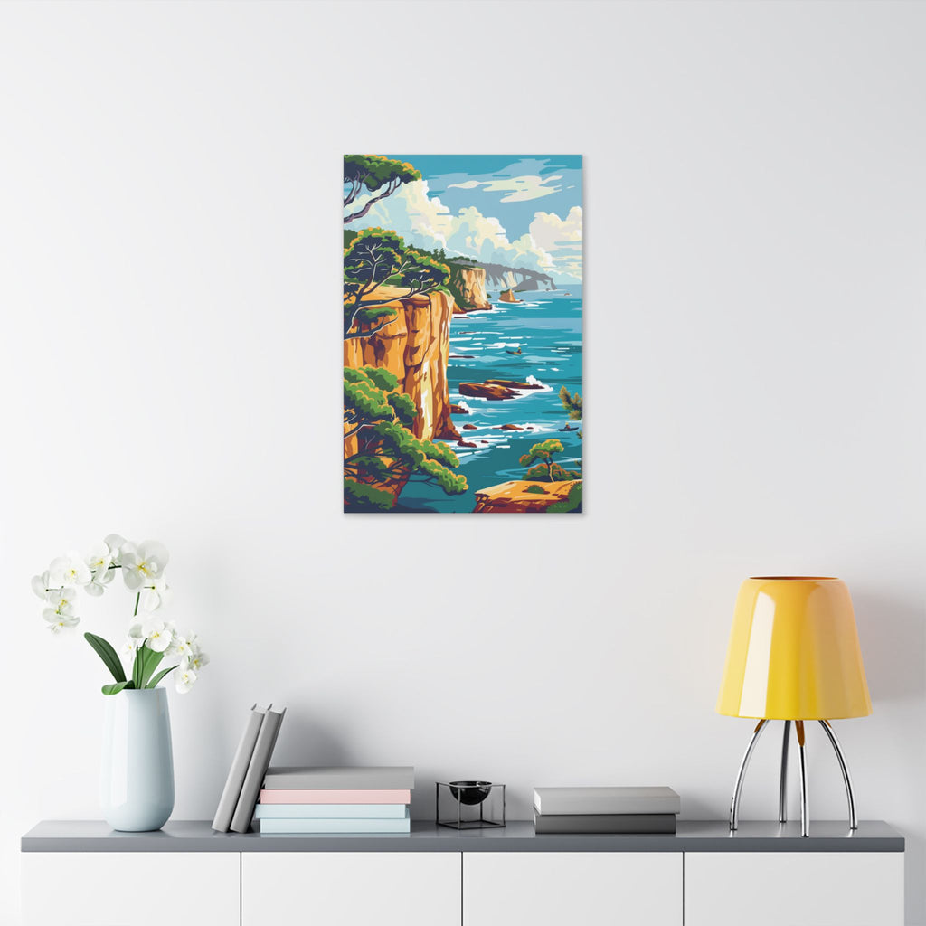 San Diego La Jolla Cove - Coastal Cliffside Canvas Art - Vibrant  Pacific Ocean Sea View Wall Decor
