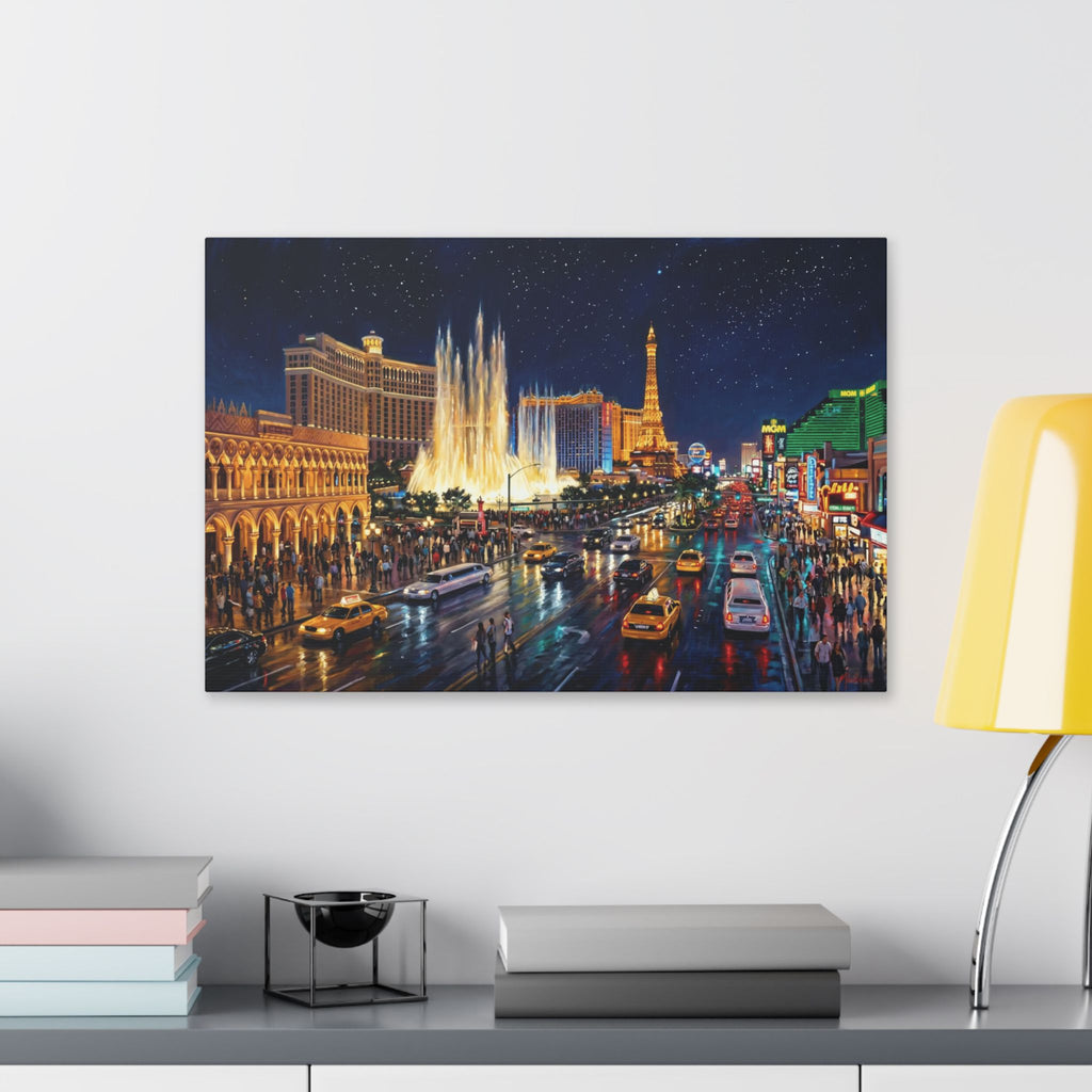 Las Vegas Nightscape Canvas Print — Iconic Strip Skyline Wall Art
