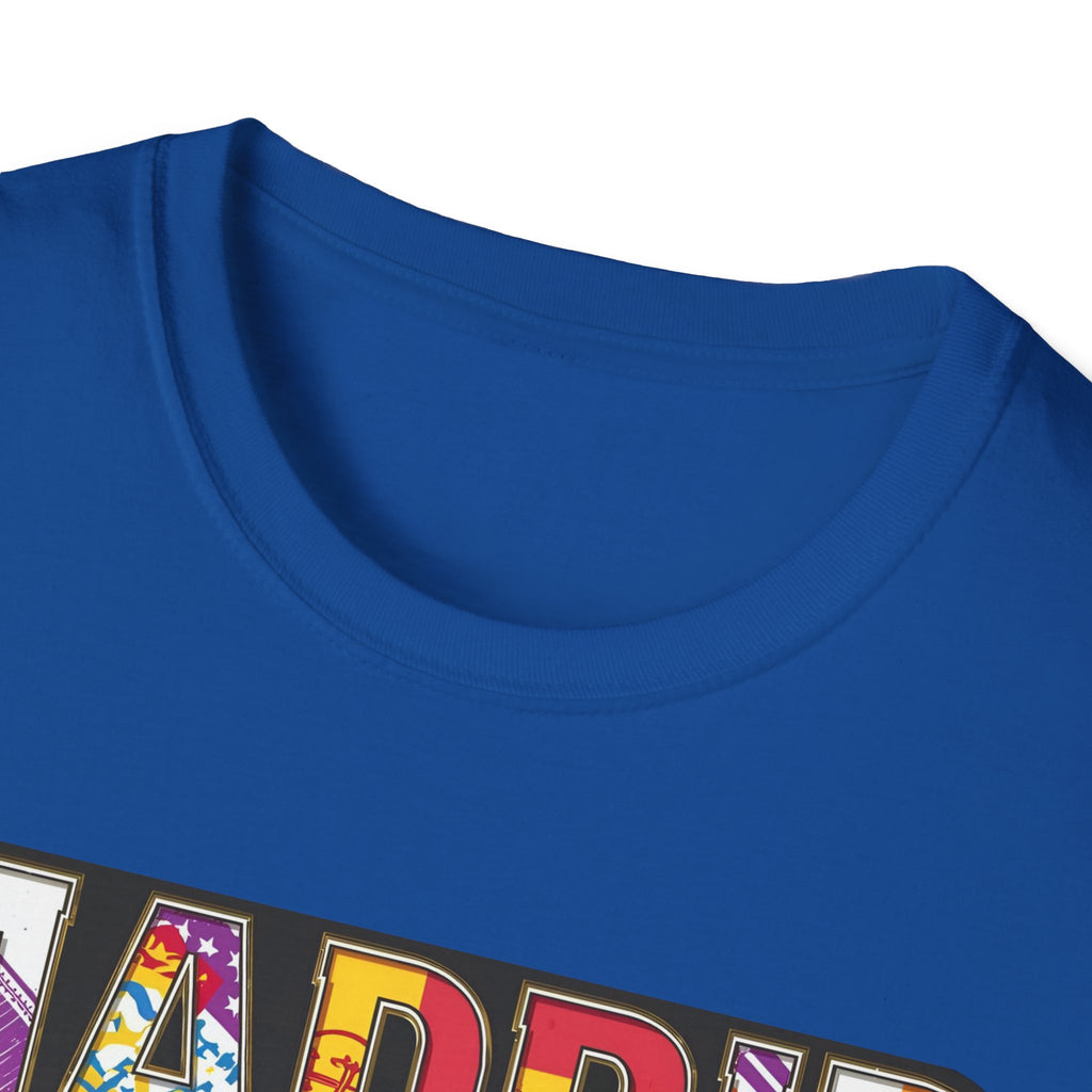 Madrid Colorful Lettering T-Shirt | City Typography Travel Shirt