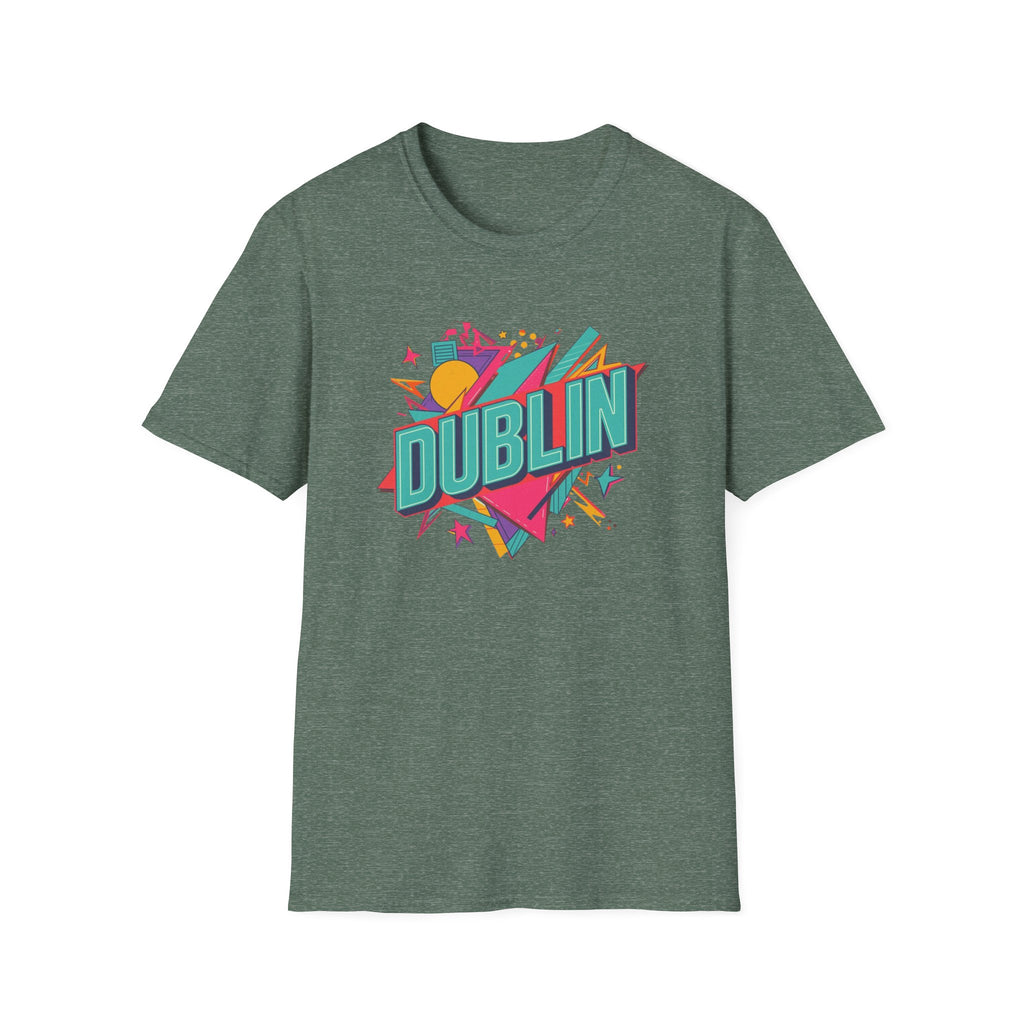 Dublin Retro Graphic T-Shirt — Bright 80s Style City Souvenir