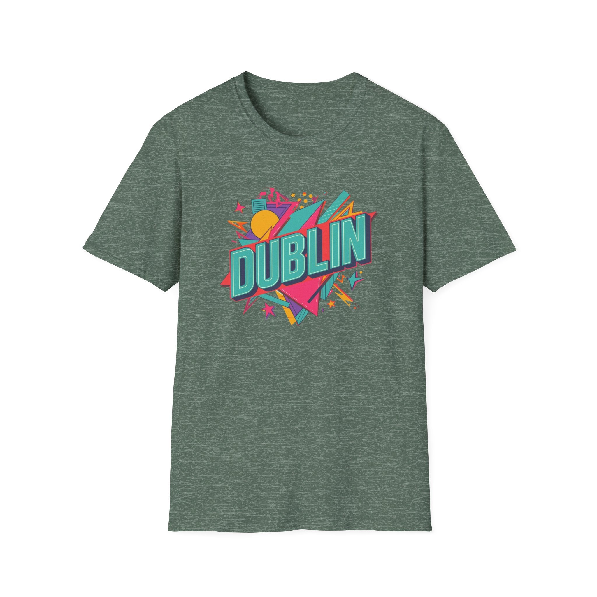Dublin Retro Graphic T-Shirt — Bright 80s Style City Souvenir