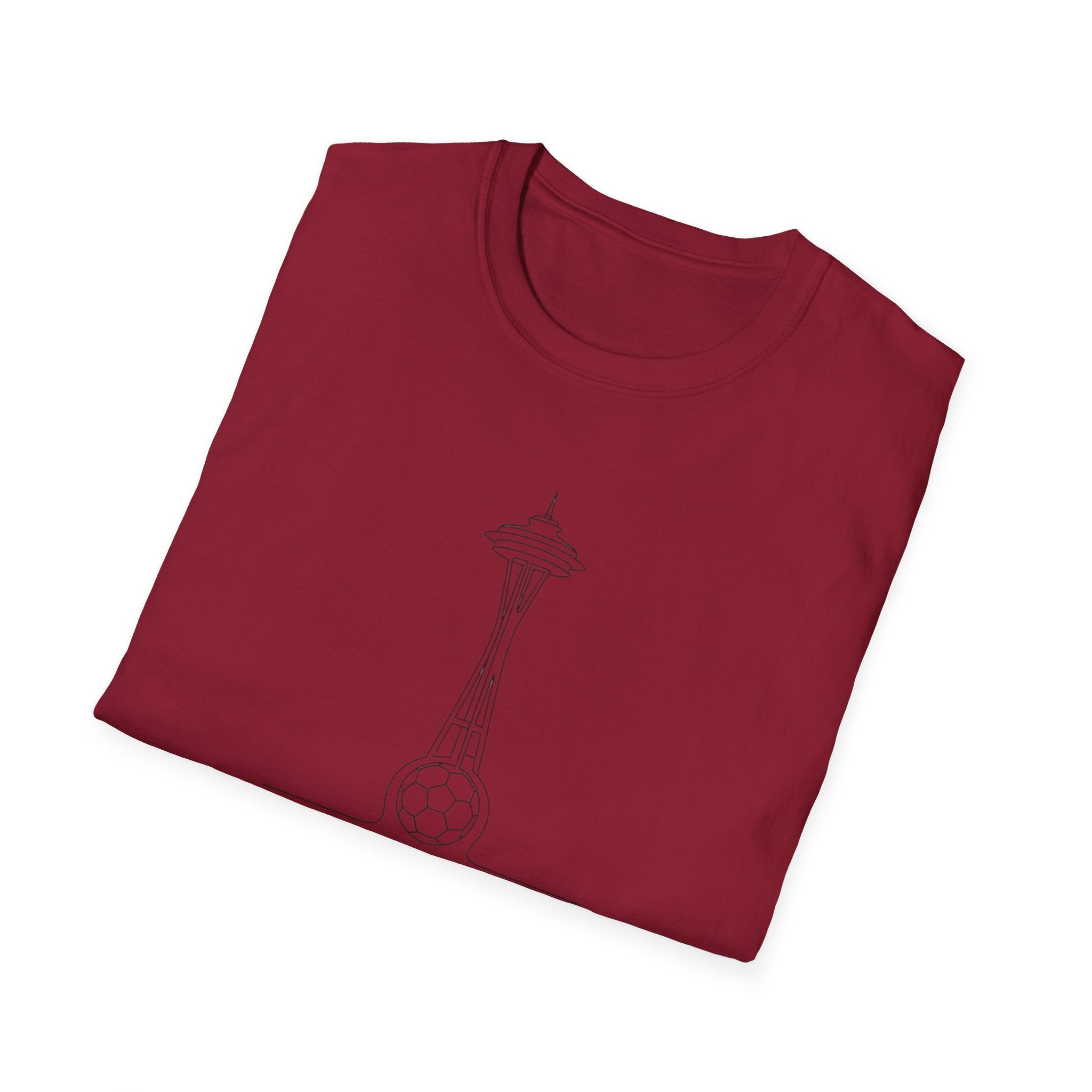 Seattle Space Needle Sketch T-Shirt — Minimalist 'Seattle World Cup 2026' Souvenir Tee