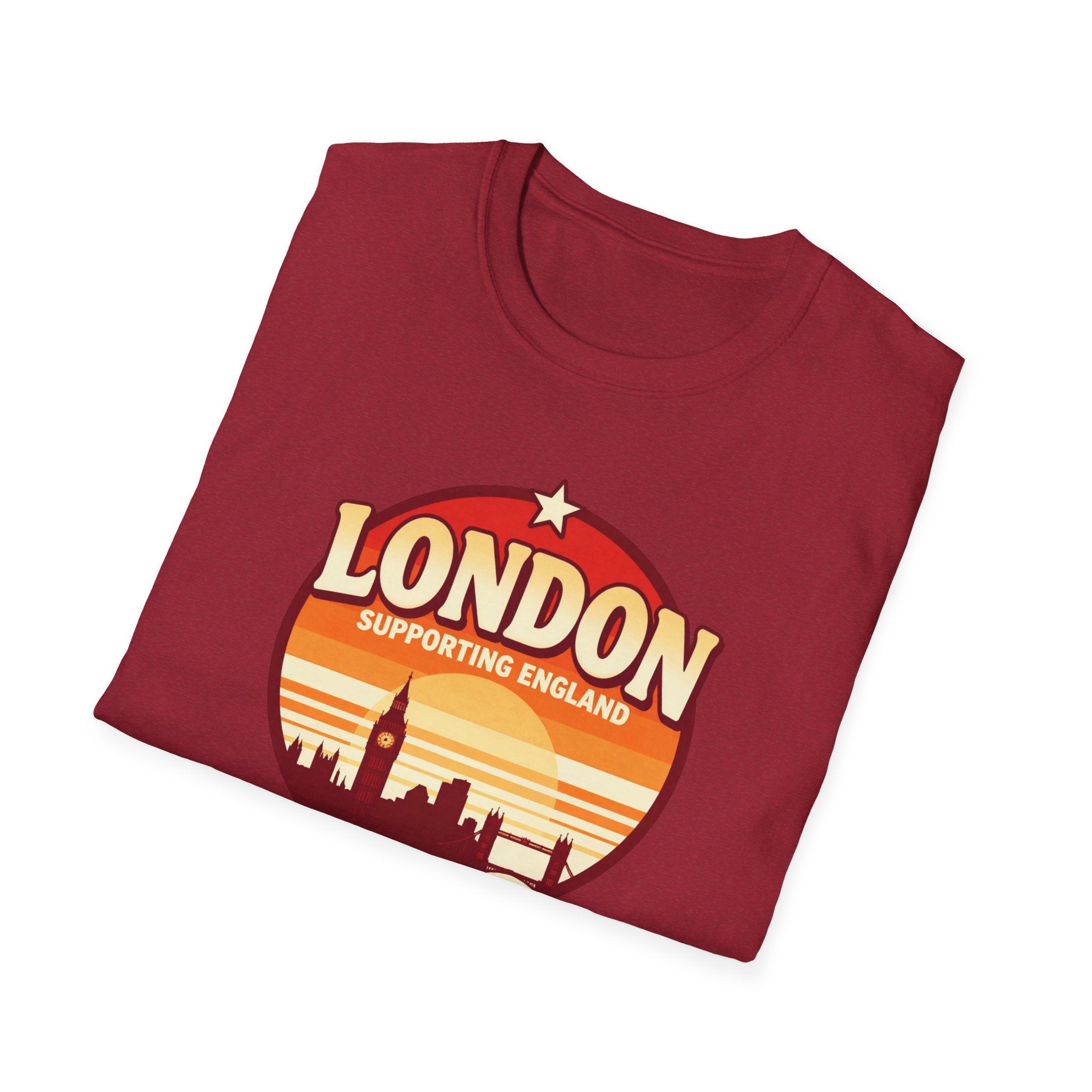 London Skyline T‑Shirt — Supporting England Retro Sunset Graphic