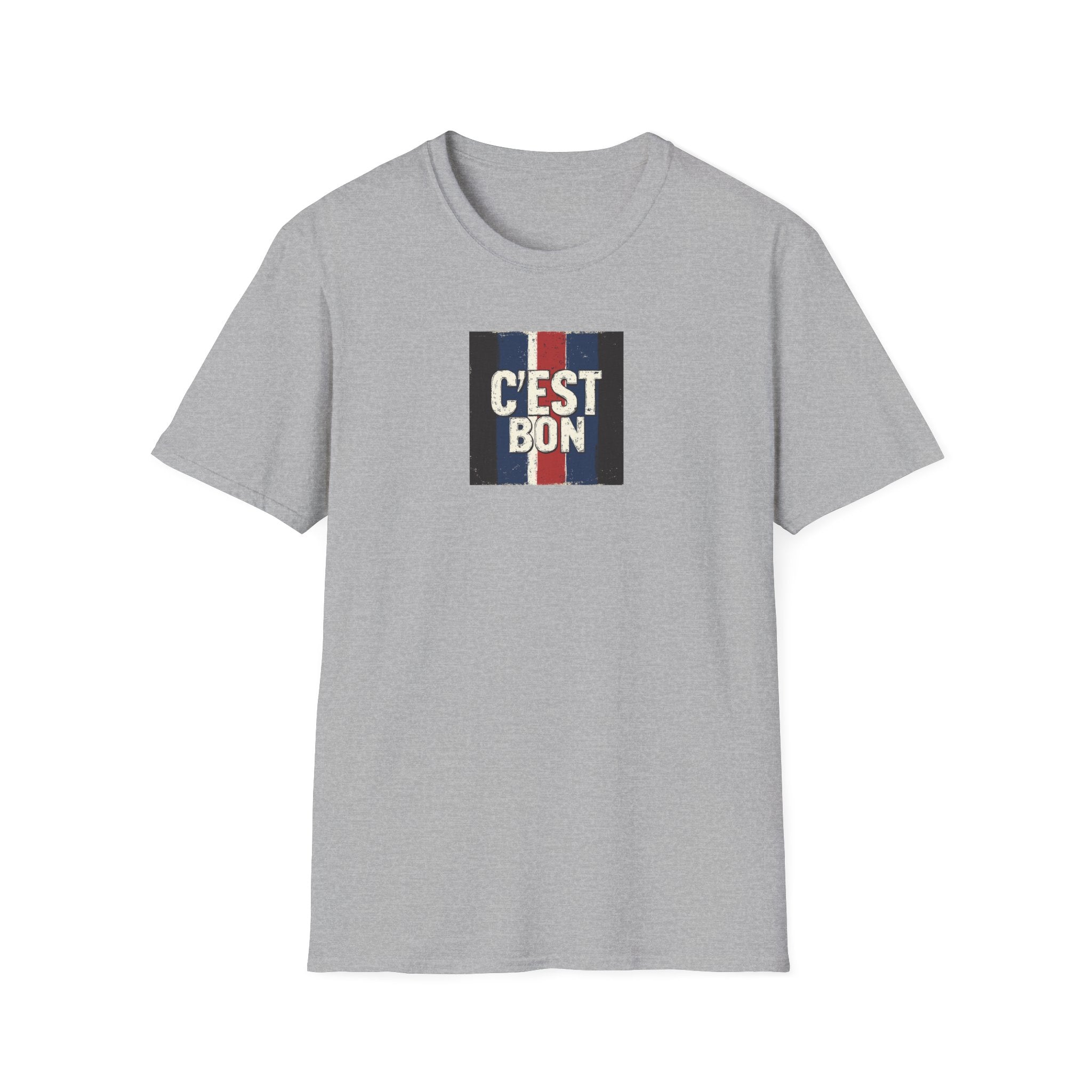 C'est Bon French Flag Stripe T-Shirt | Retro French Phrase Tee