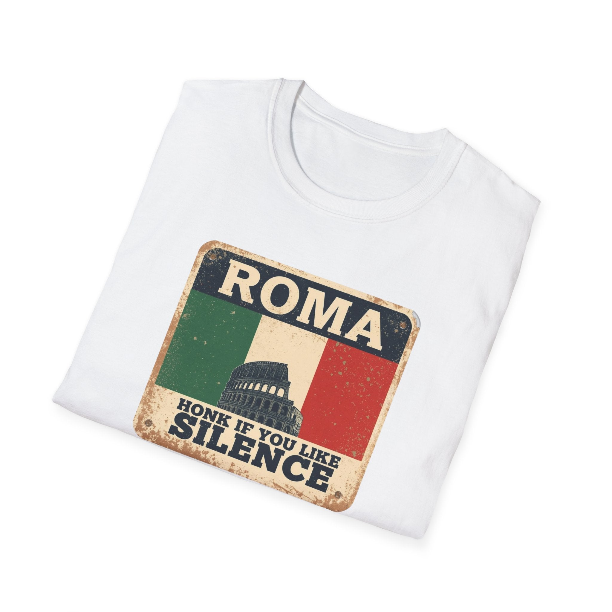 Roma Vintage Italy T-Shirt — "Honk If You Like Silence" Retro Rome Tee