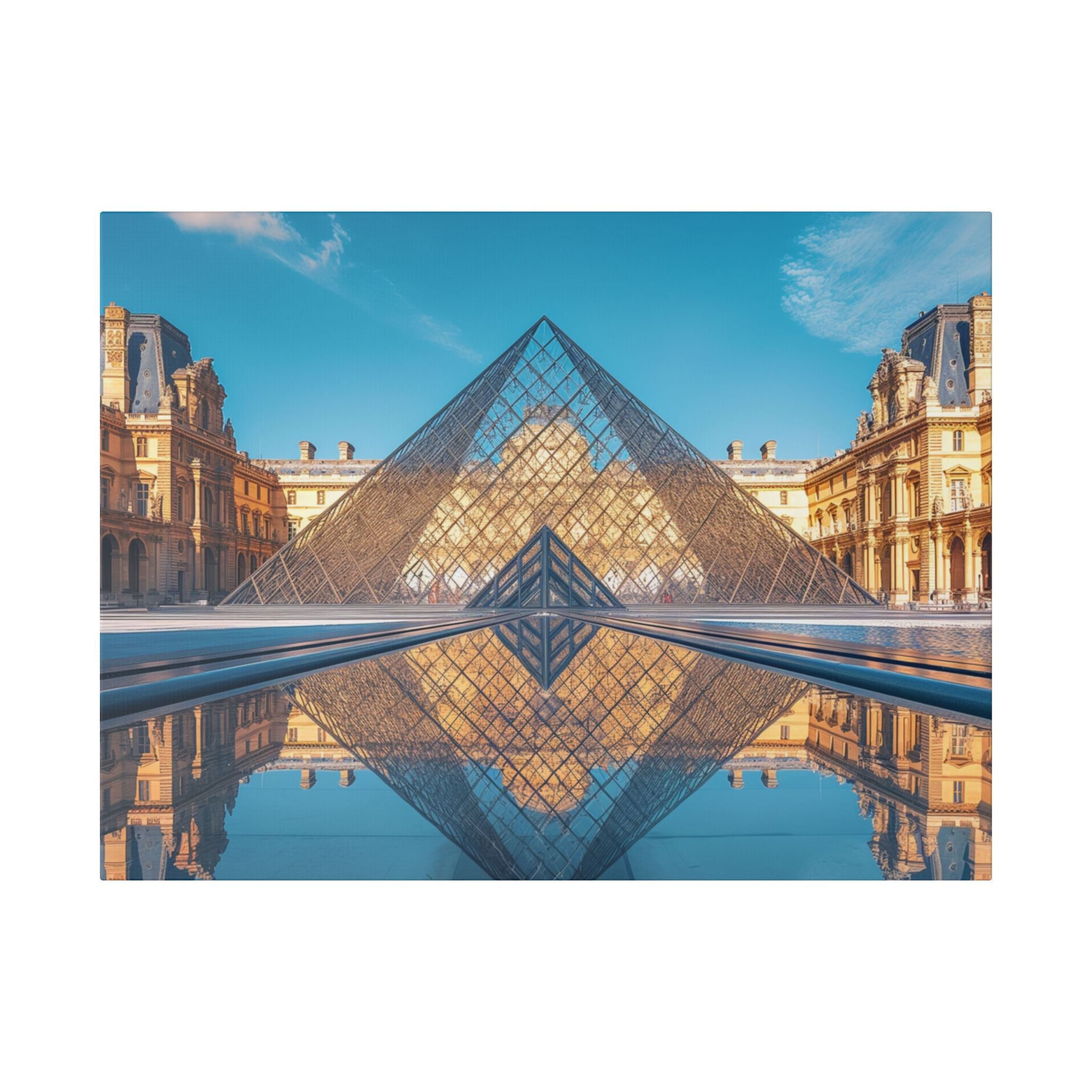 Louvre Glass Pyramid Canvas Print — Paris Travel Wall Art
