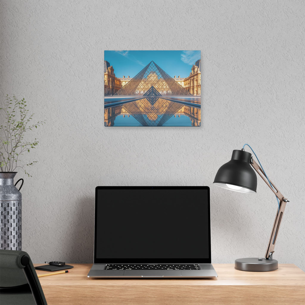 Louvre Glass Pyramid Canvas Print — Paris Travel Wall Art