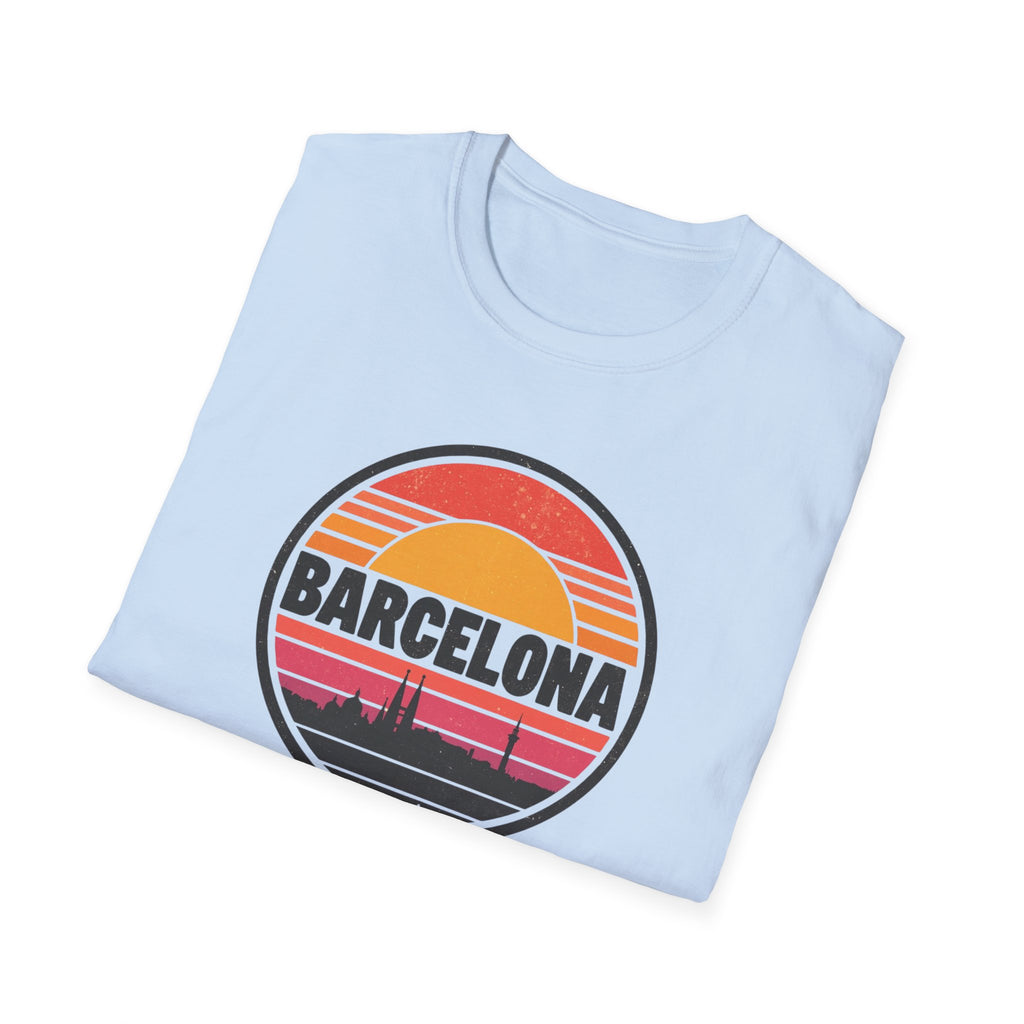 Barcelona Sunset T-Shirt — Retro Skyline Graphic Tee