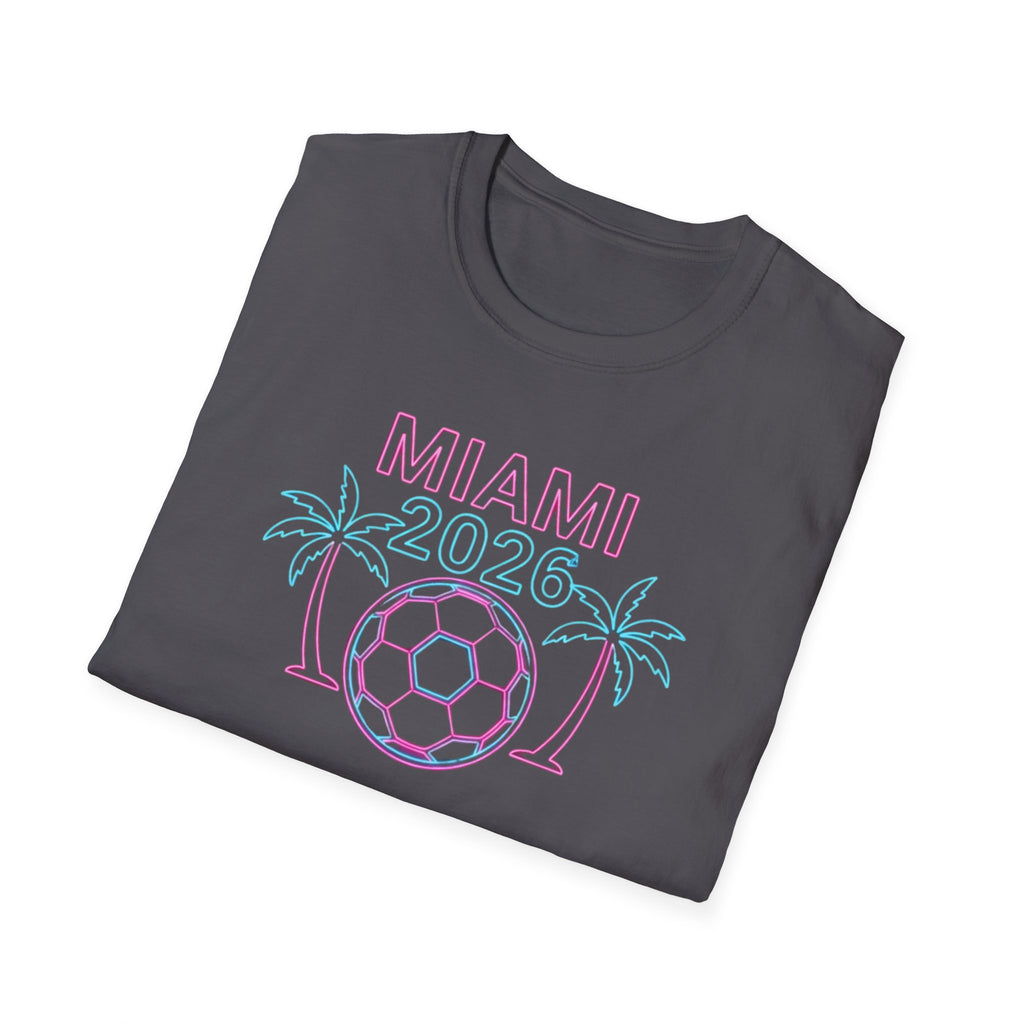 Miami 2026 Soccer T-Shirt — Neon Palm Beach Tournament Tee