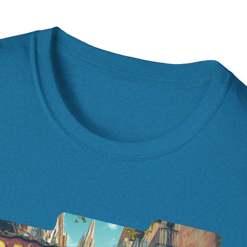 Barcelona Cityscape T-Shirt | Vintage Sign Travel Tee