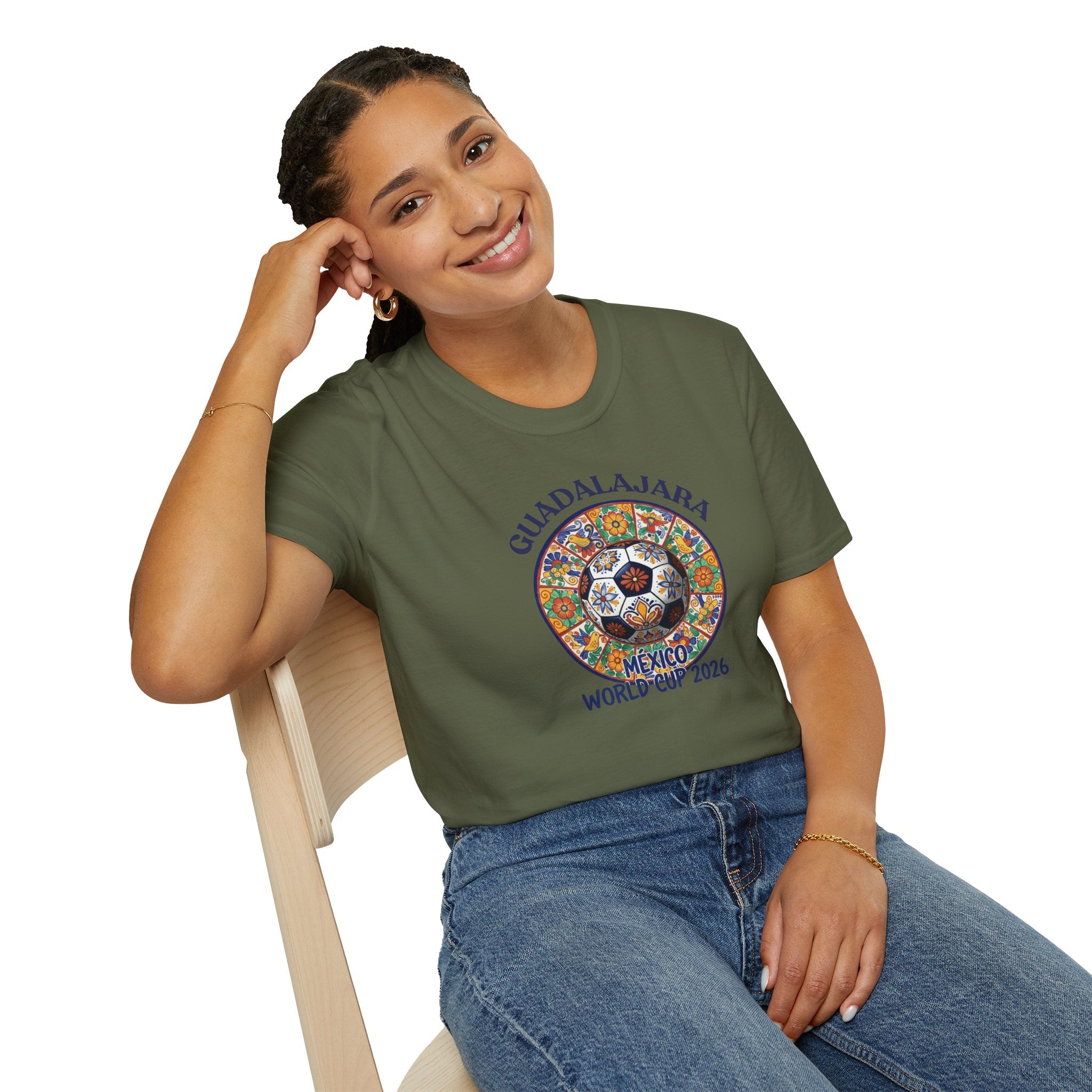 Guadalajara Mexico World Cup 2026 Soccer T-Shirt — Colorful Aztec Ball Design