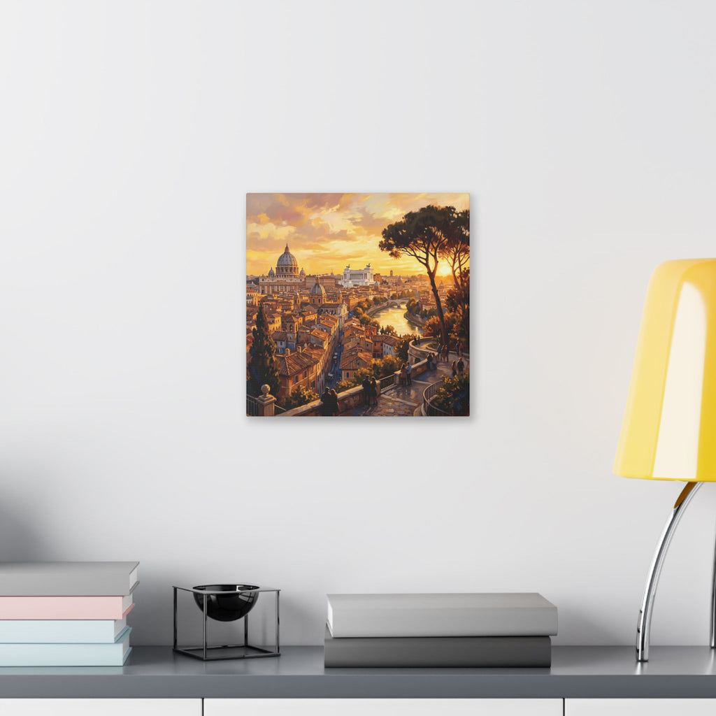 Rome Sunset Stretched Canvas – Scenic Cityscape Wall Art