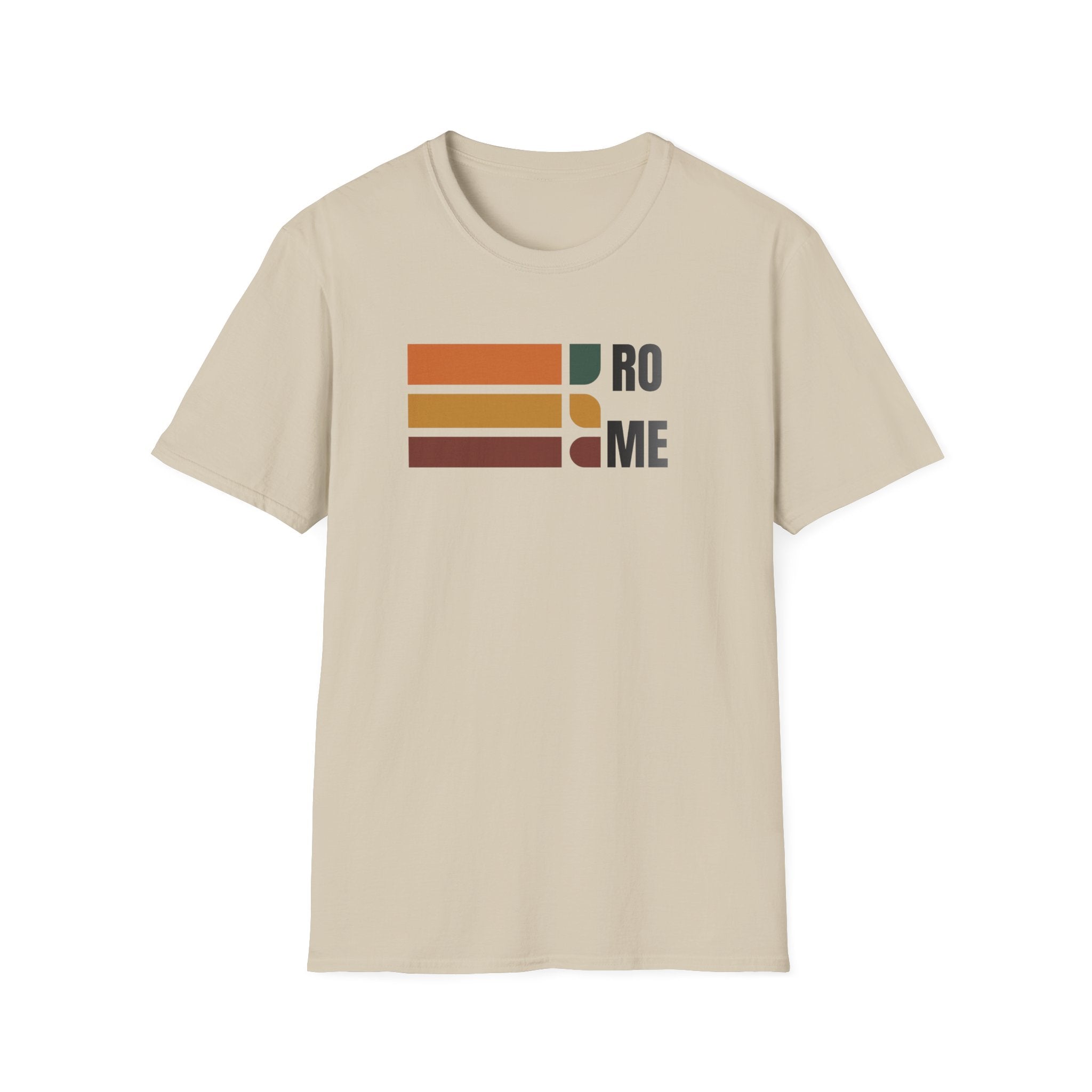 Rome Retro Stripes T-Shirt | Vintage Color Block Typography