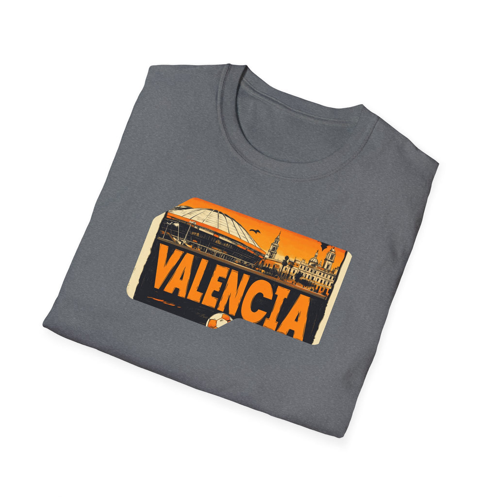 Valencia postcard skyline T-Shirt | Retro cityscape, orange sunset