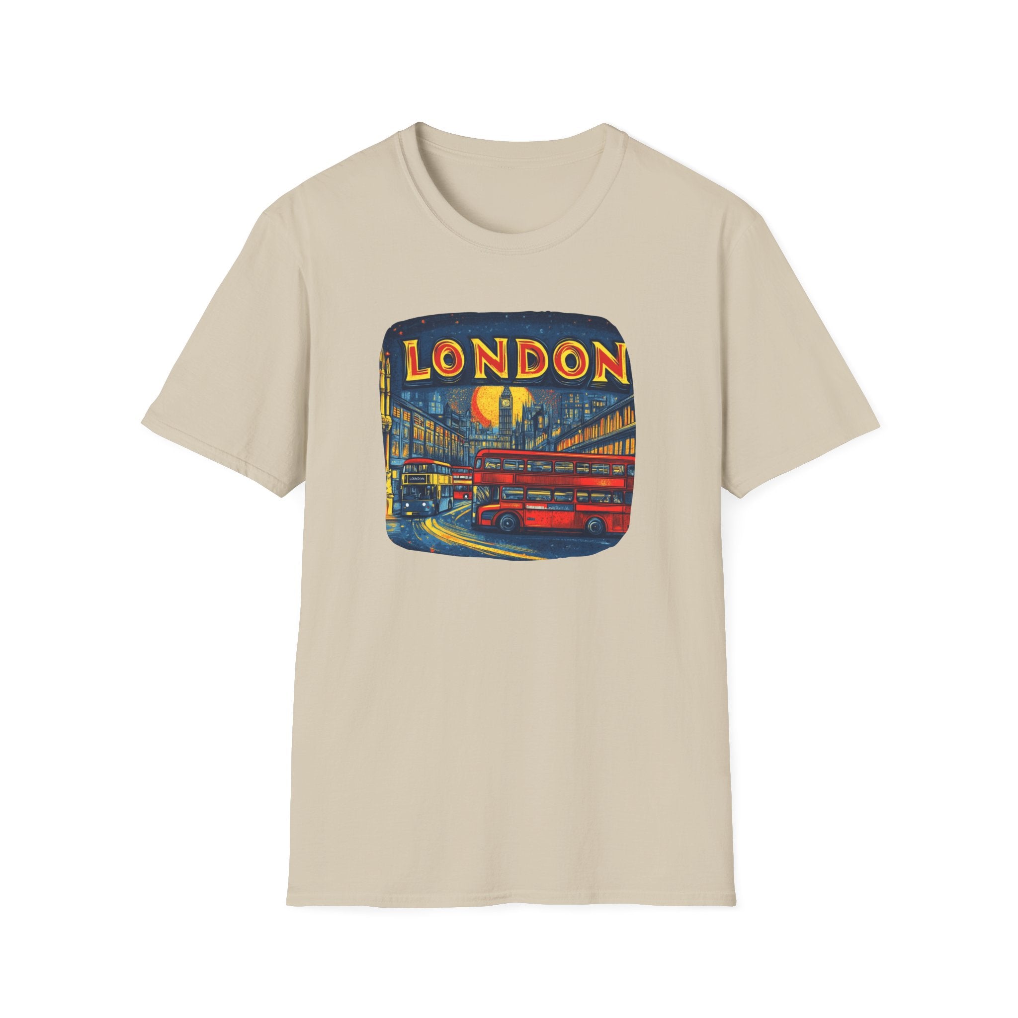 London Vintage Double-Decker Bus T-Shirt | Retro Cityscape Tee