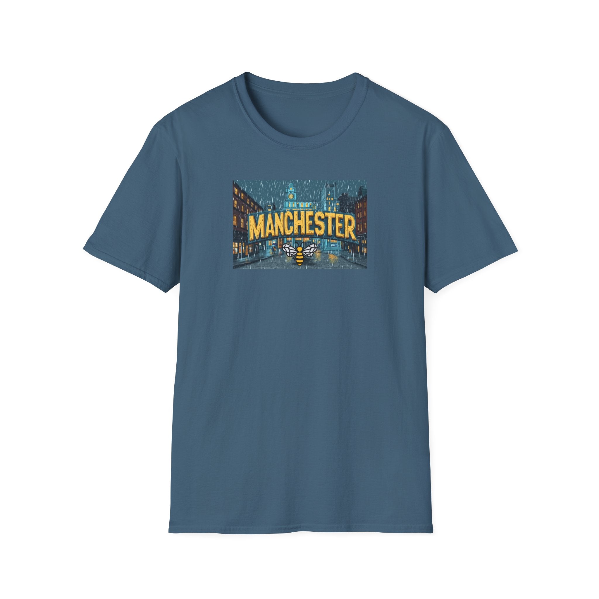 Manchester City Street Scene T-Shirt | Retro Skyline Tee