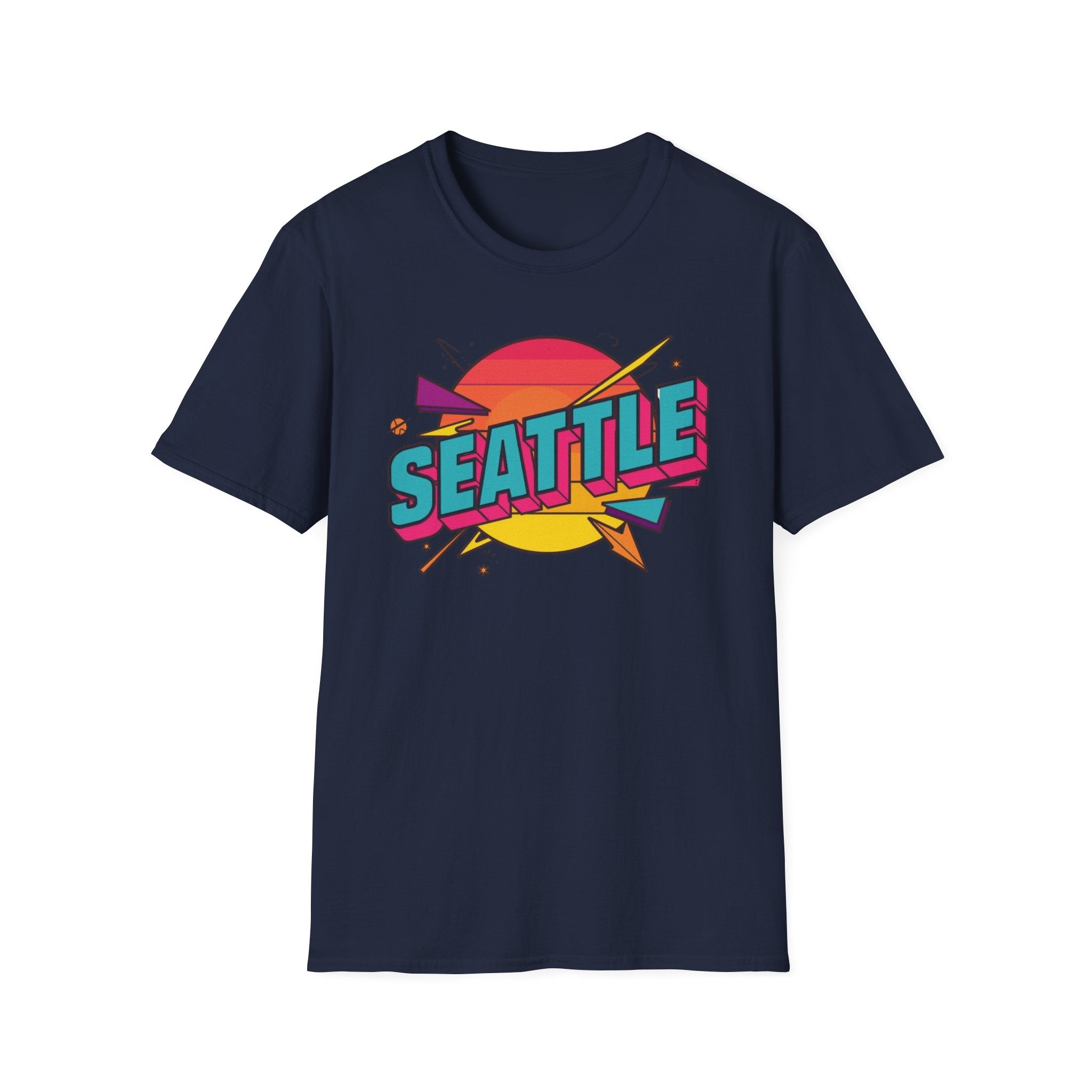 Seattle Retro Sunset T-Shirt — Vintage 80s City Graphic Tee
