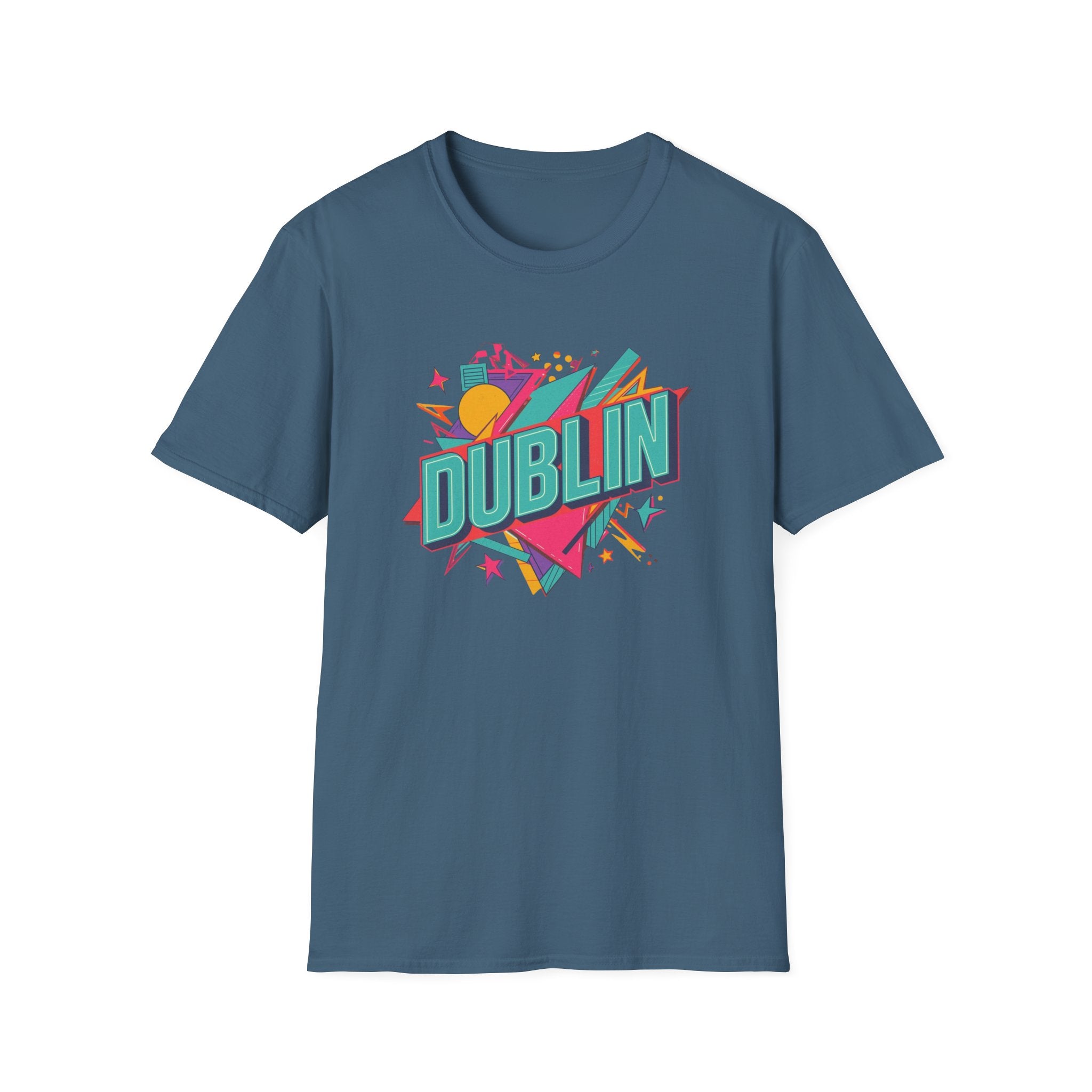 Dublin Retro Graphic T-Shirt — Bright 80s Style City Souvenir