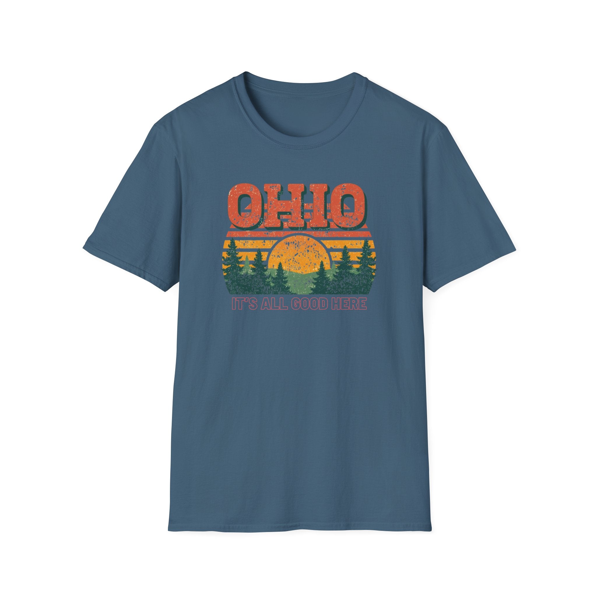 Ohio Sunset T-Shirt — 'Ohio It's All Good Here' Retro Nature Tee