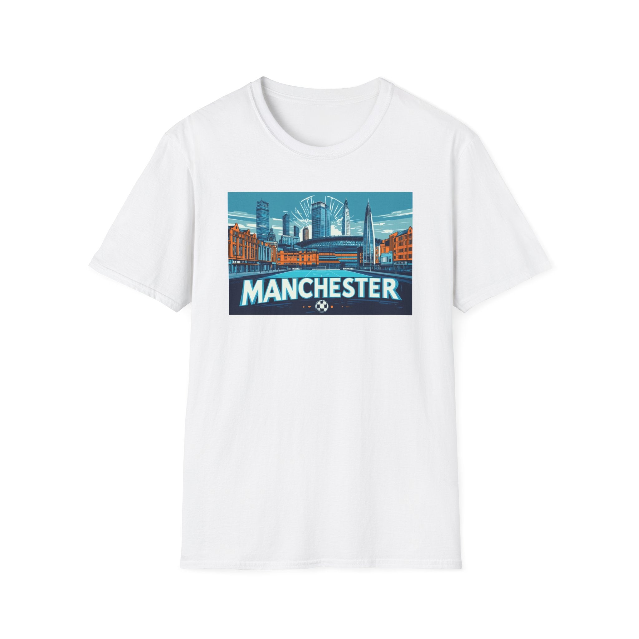 Manchester skyline T-Shirt | Cityscape graphic tee, England travel souvenir