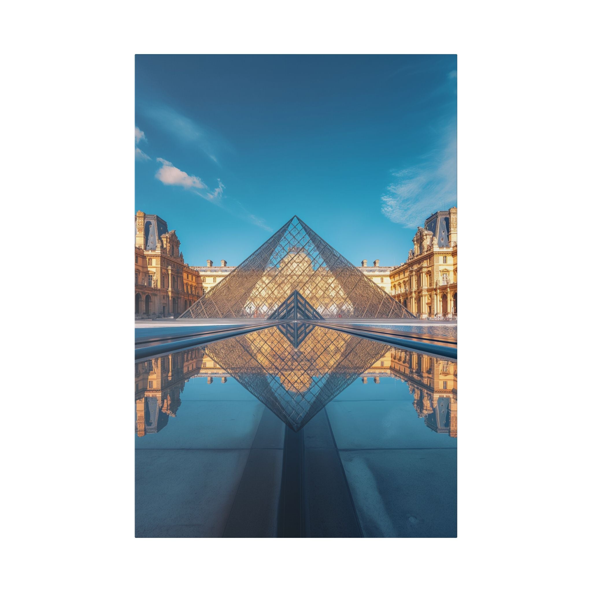 Louvre Glass Pyramid Canvas Print — Paris Travel Wall Art