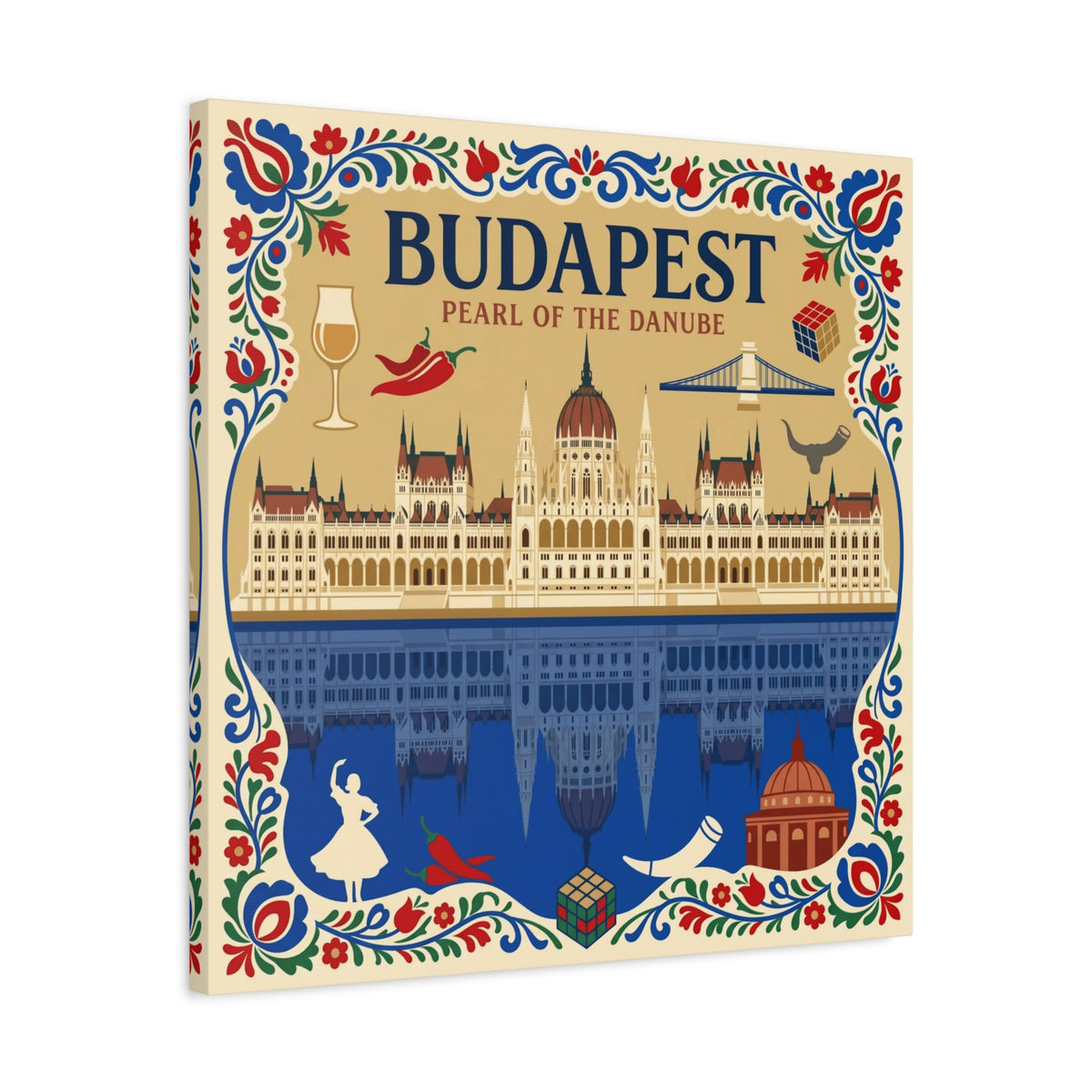 Budapest Pearl of the Danube Stretched Canvas Wall Art