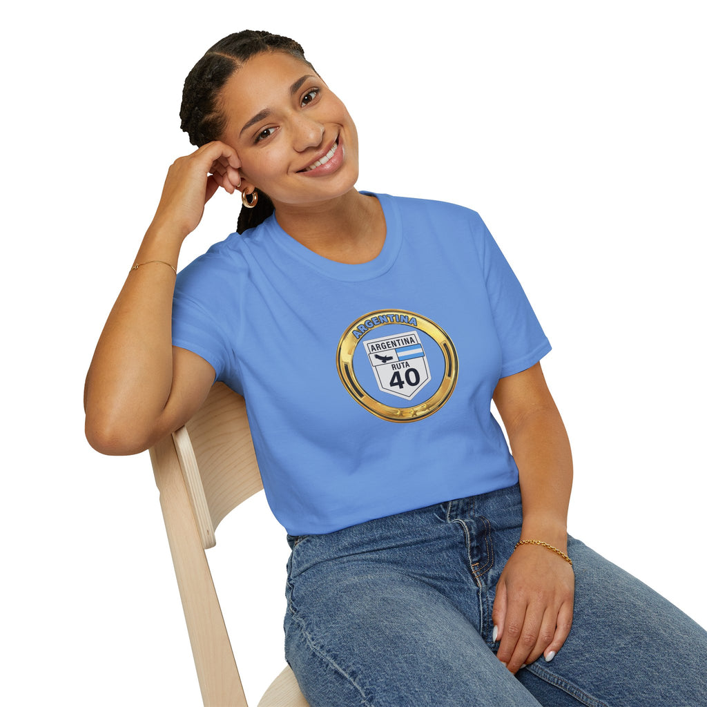 Argentina Route 40 T‑Shirt 3 Stars World Cup 2026— Vintage Ruta 40 Road Sign Tee
