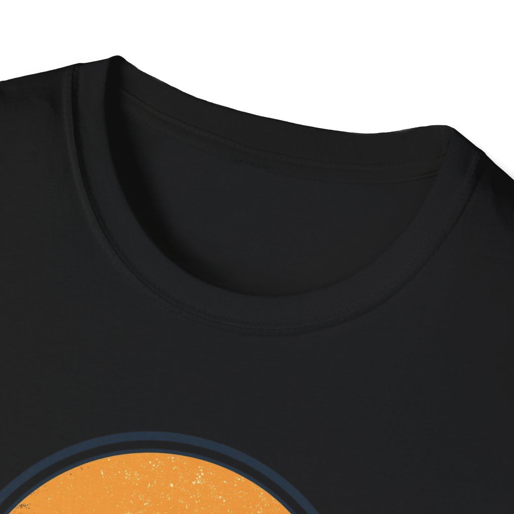 Boston Skyline Circle T‑Shirt — Retro Sunset City Graphic