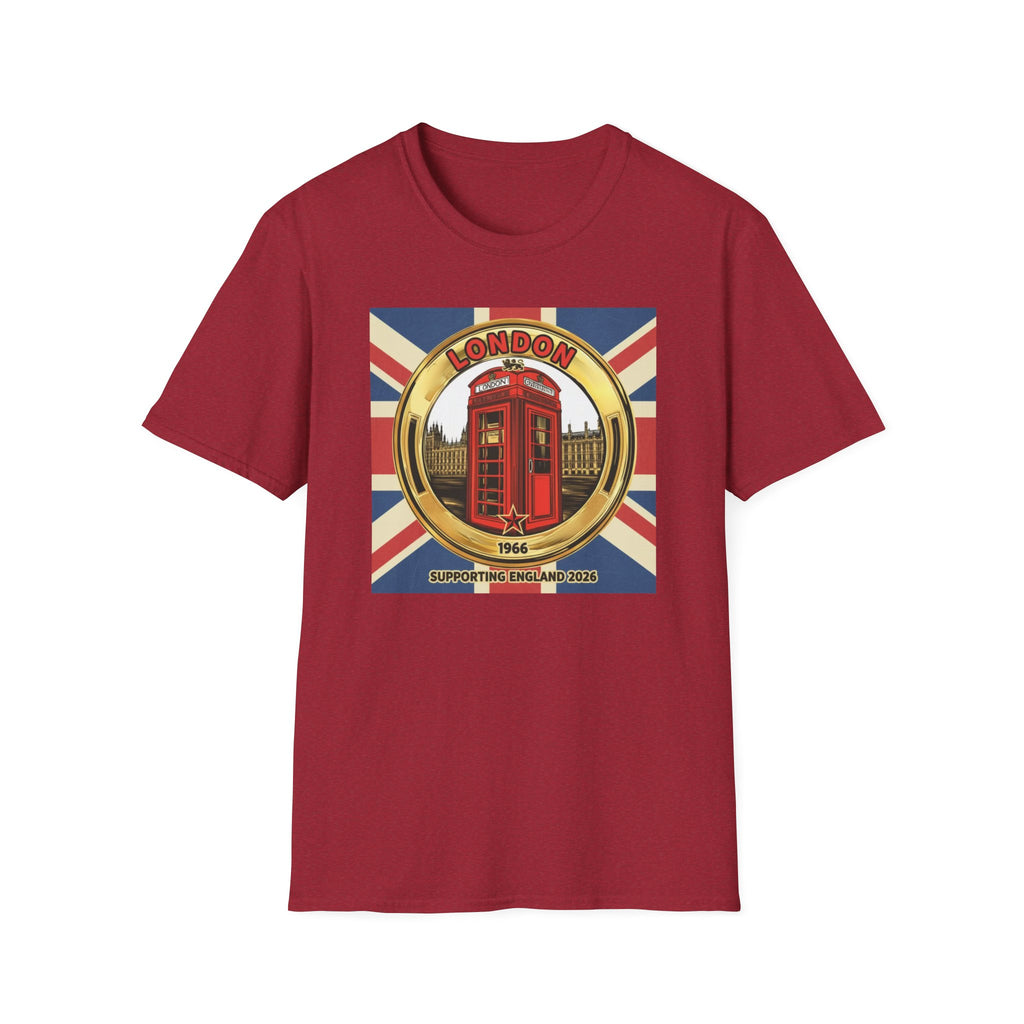 London Phone Booth T-Shirt World Cup 2026 — Vintage Union Jack Travel Supporters Tee