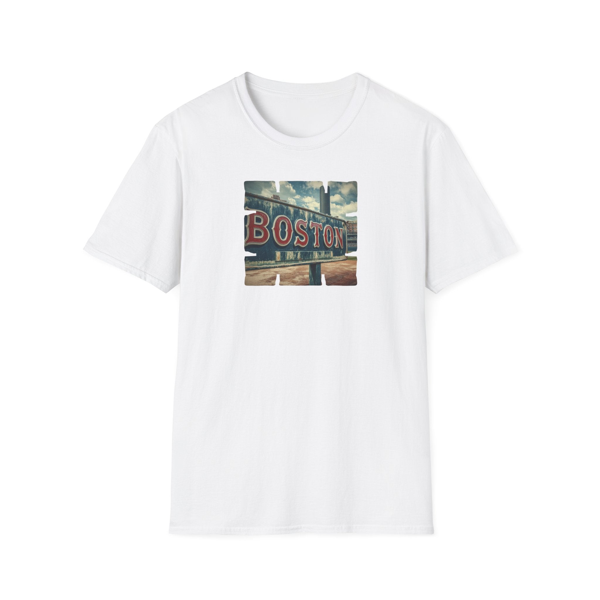 Boston Neon Sign T-Shirt | Cityscape Vintage Photo Tee