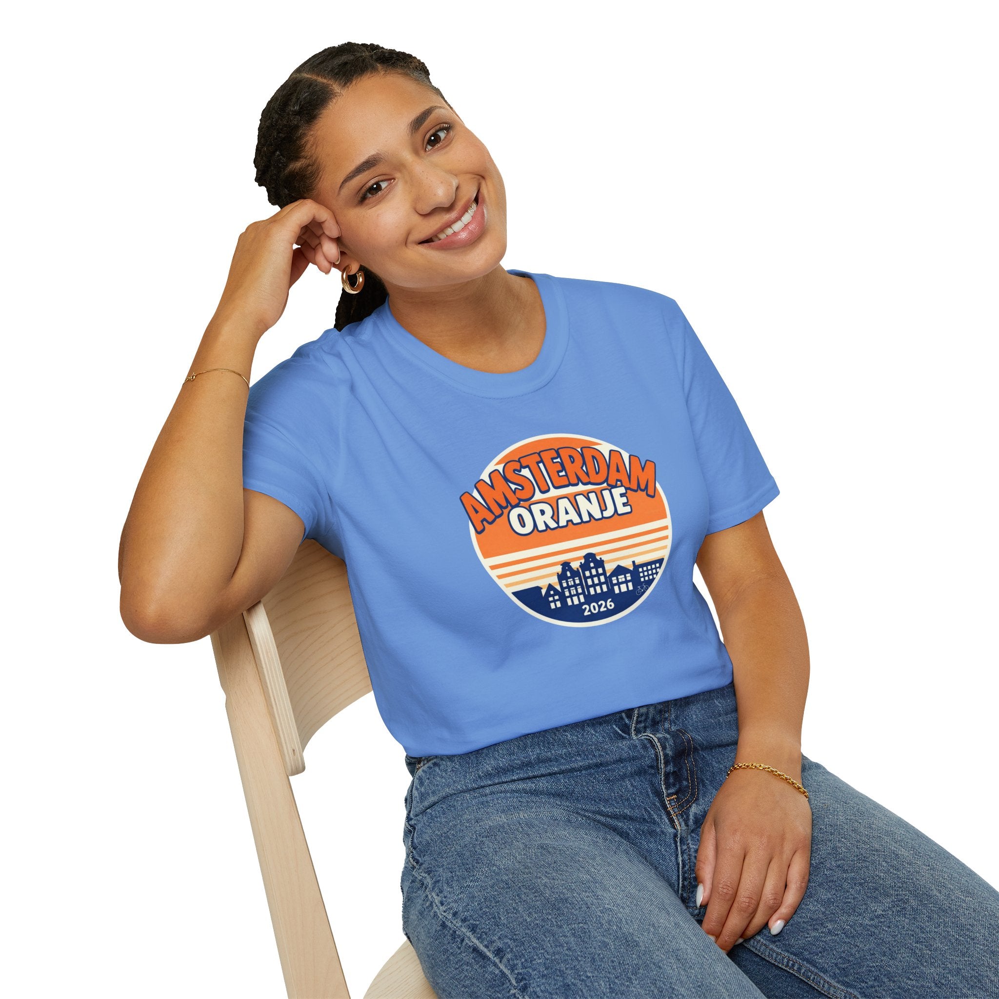 Amsterdam Oranje Vintage Skyline T-Shirt — 2026 Dutch Pride Tee