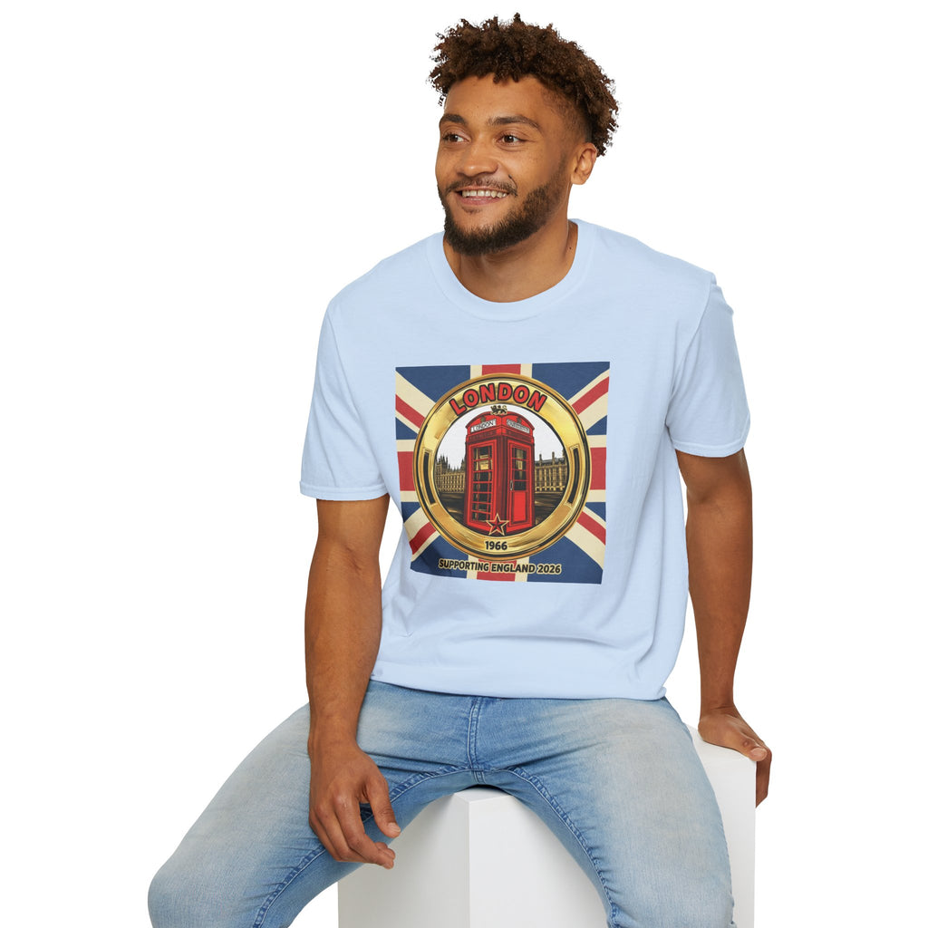 London Phone Booth T-Shirt World Cup 2026 — Vintage Union Jack Travel Supporters Tee