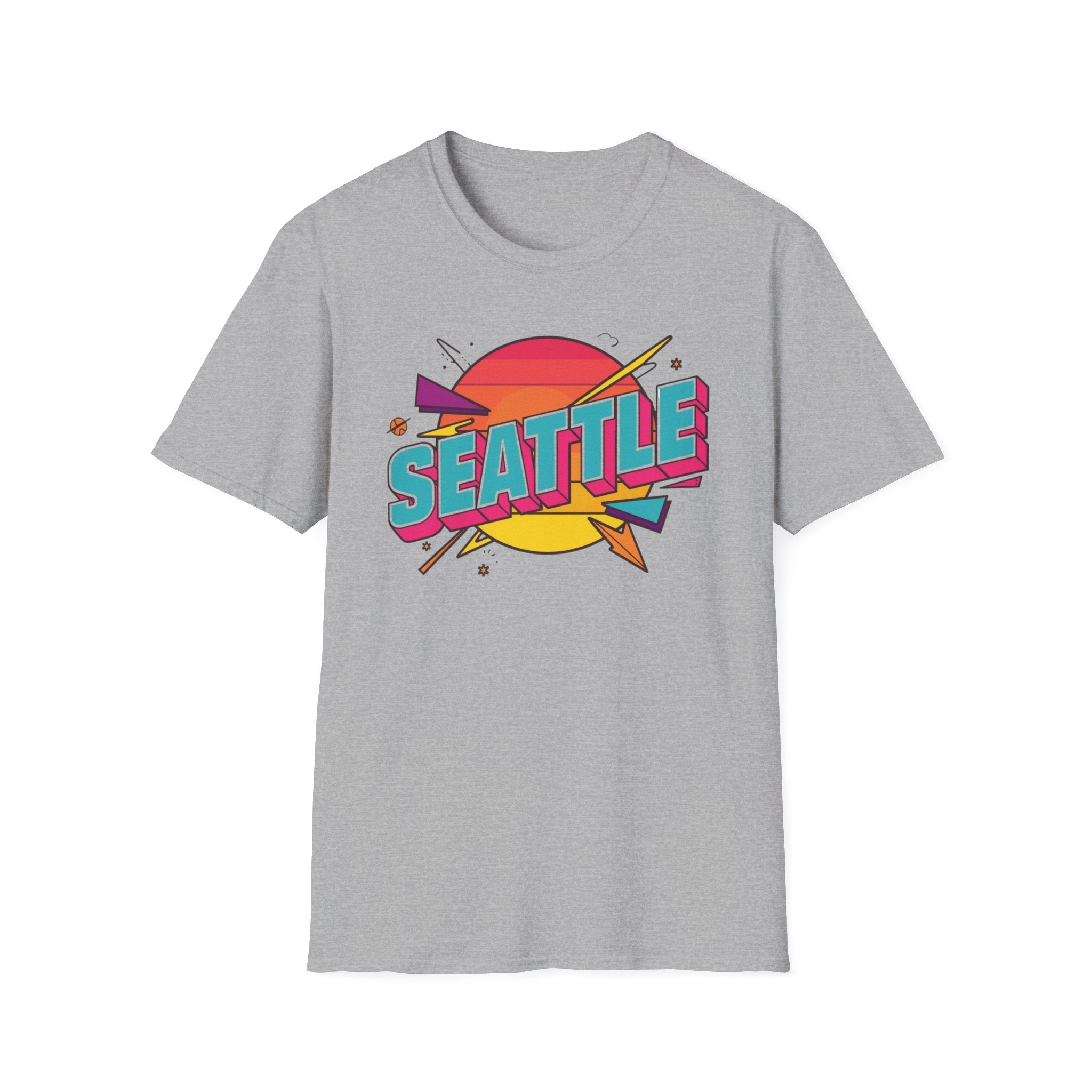 Seattle Retro Sunset T-Shirt — Vintage 80s City Graphic Tee