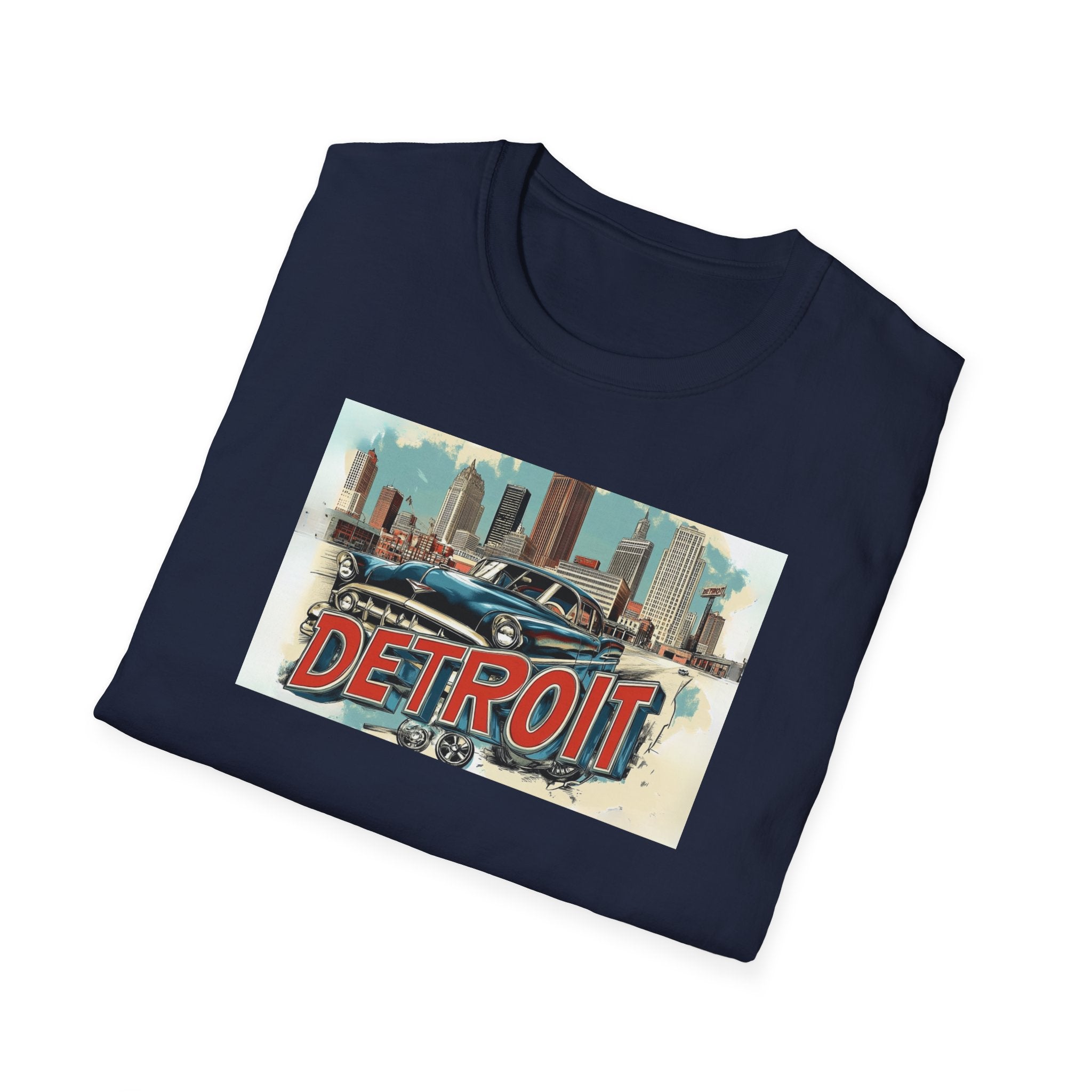 Detroit Classic Car Tee | Detroit skyline vintage graphic T-Shirt